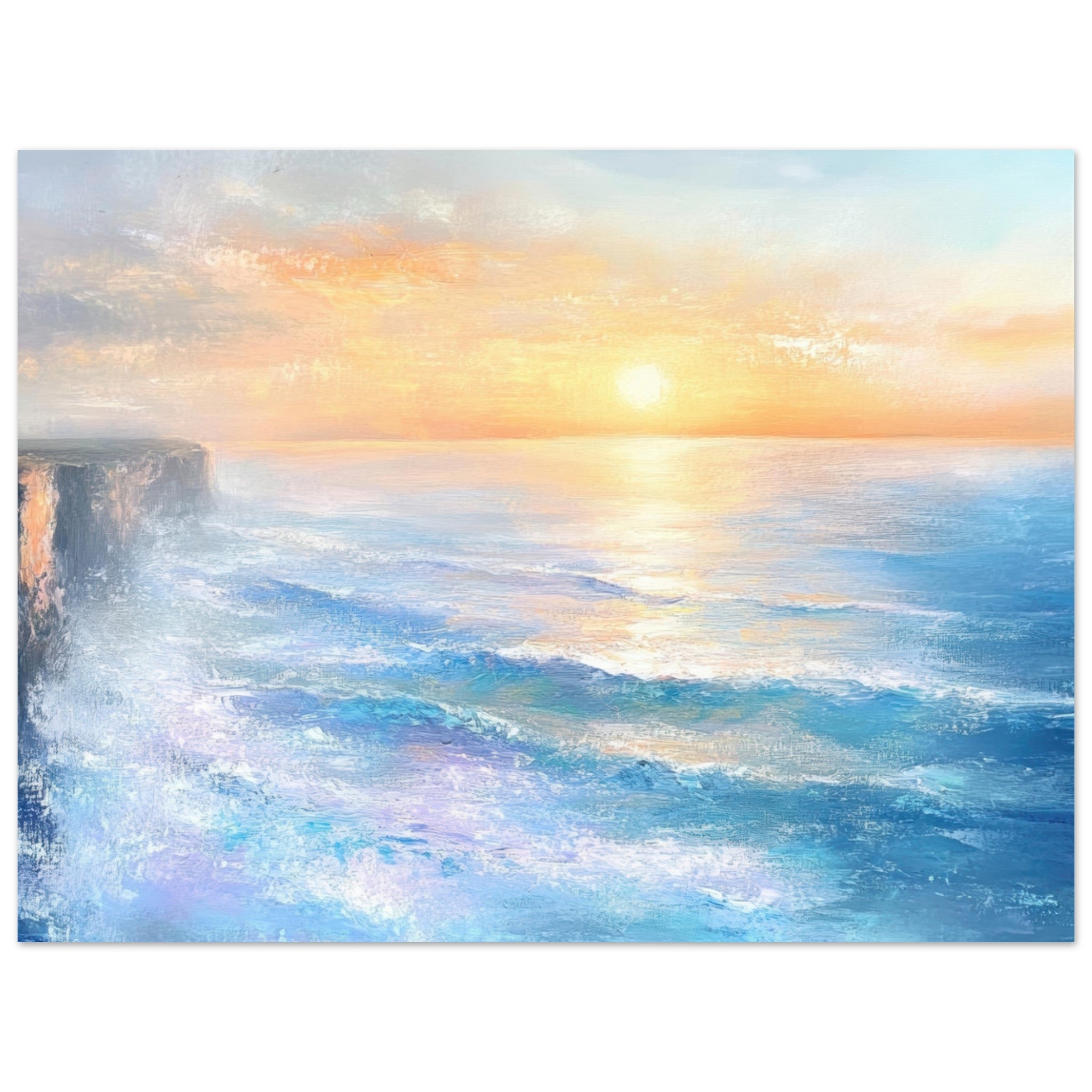 Fine Art Poster Landscape - Seaside Cliff at Sunrise A breathtaking Empress - Shop Ai Art WebShop - Digital Art online Store