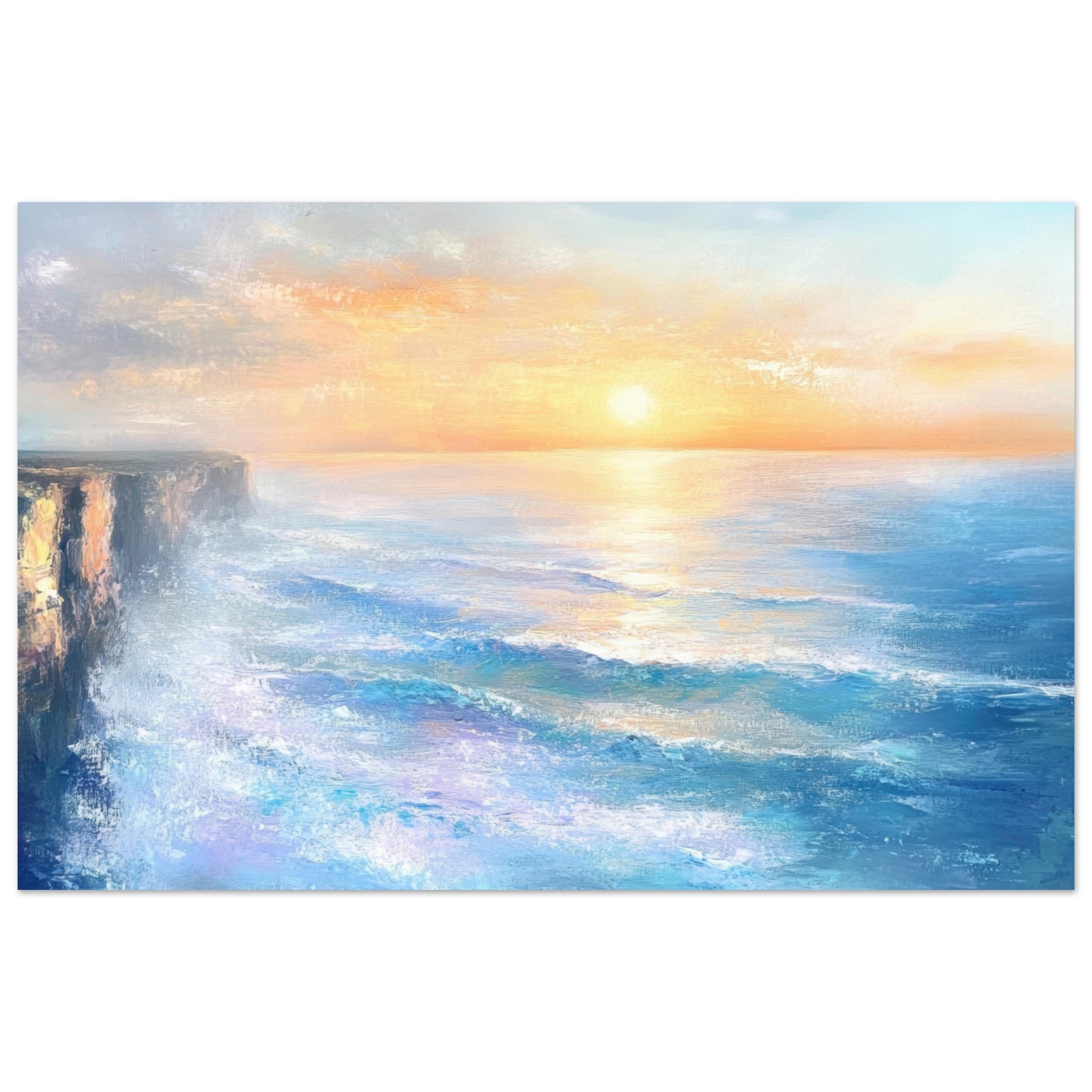 Fine Art Poster Landscape - Seaside Cliff at Sunrise A breathtaking Empress - Shop Ai Art WebShop - Digital Art online Store