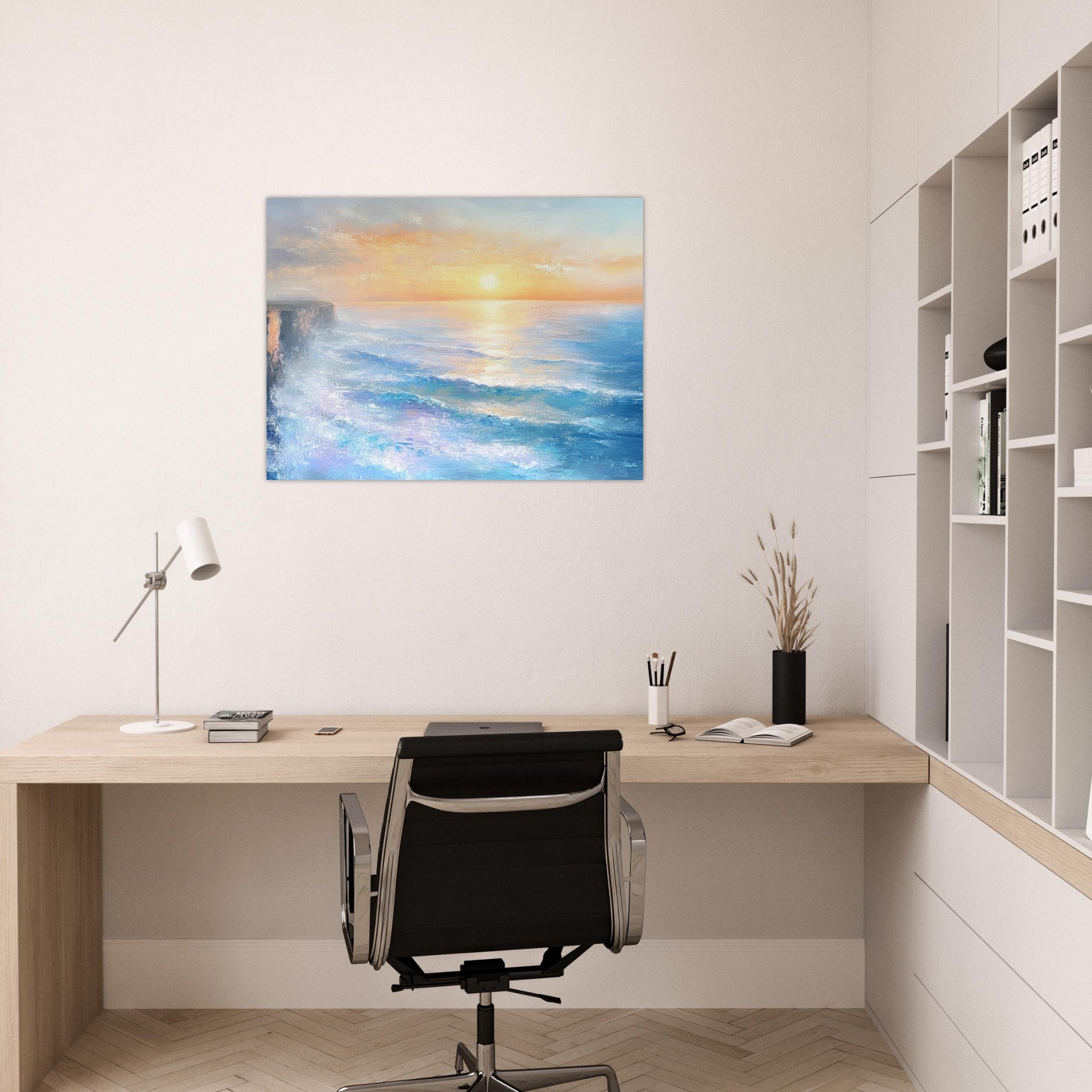Fine Art Poster Landscape - Seaside Cliff at Sunrise A breathtaking Empress - Shop Ai Art WebShop - Digital Art online Store