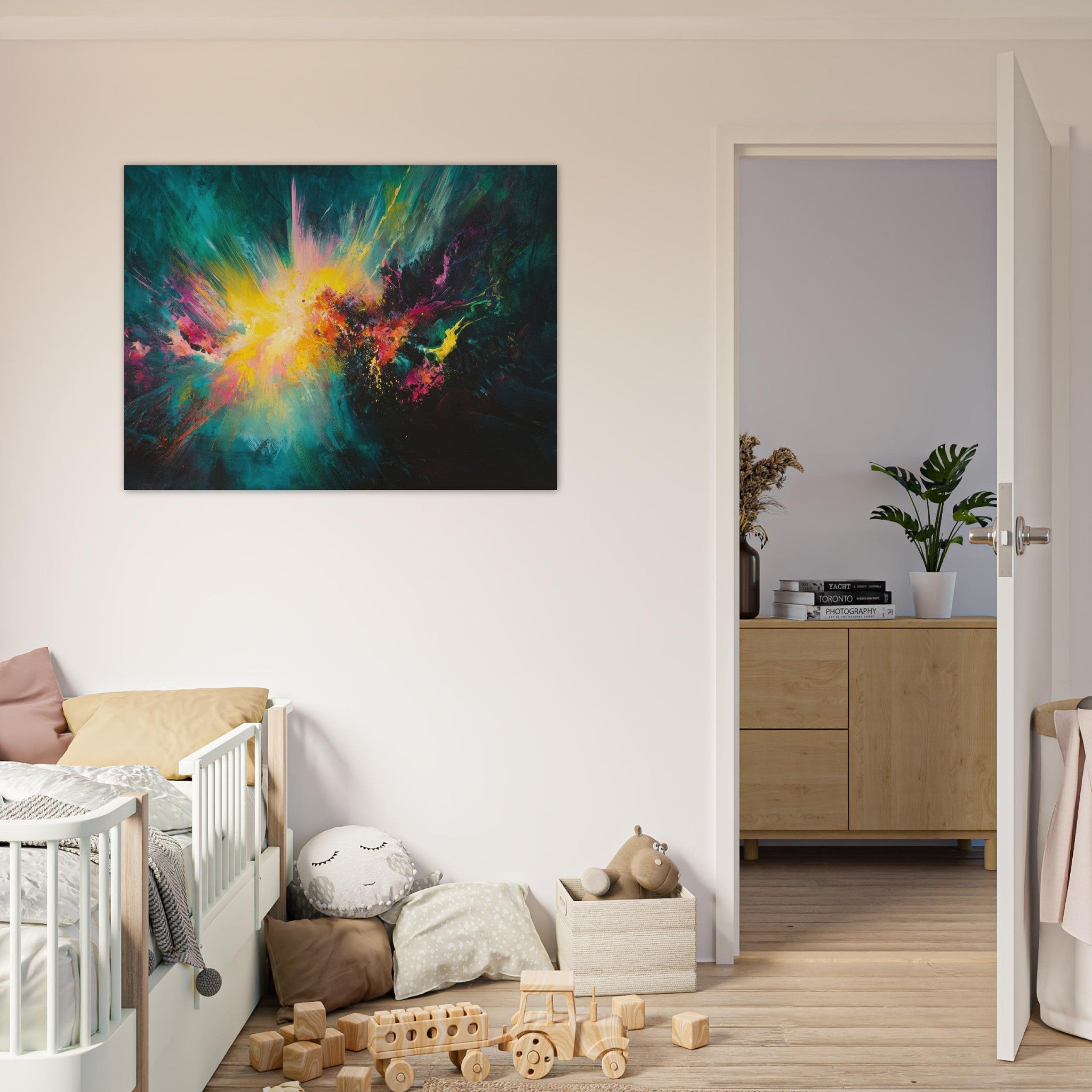 Fine Art Poster Landscape - Spectral Dissonance Razor - sharp angular forms - Shop Ai Art WebShop - Digital Art online Store