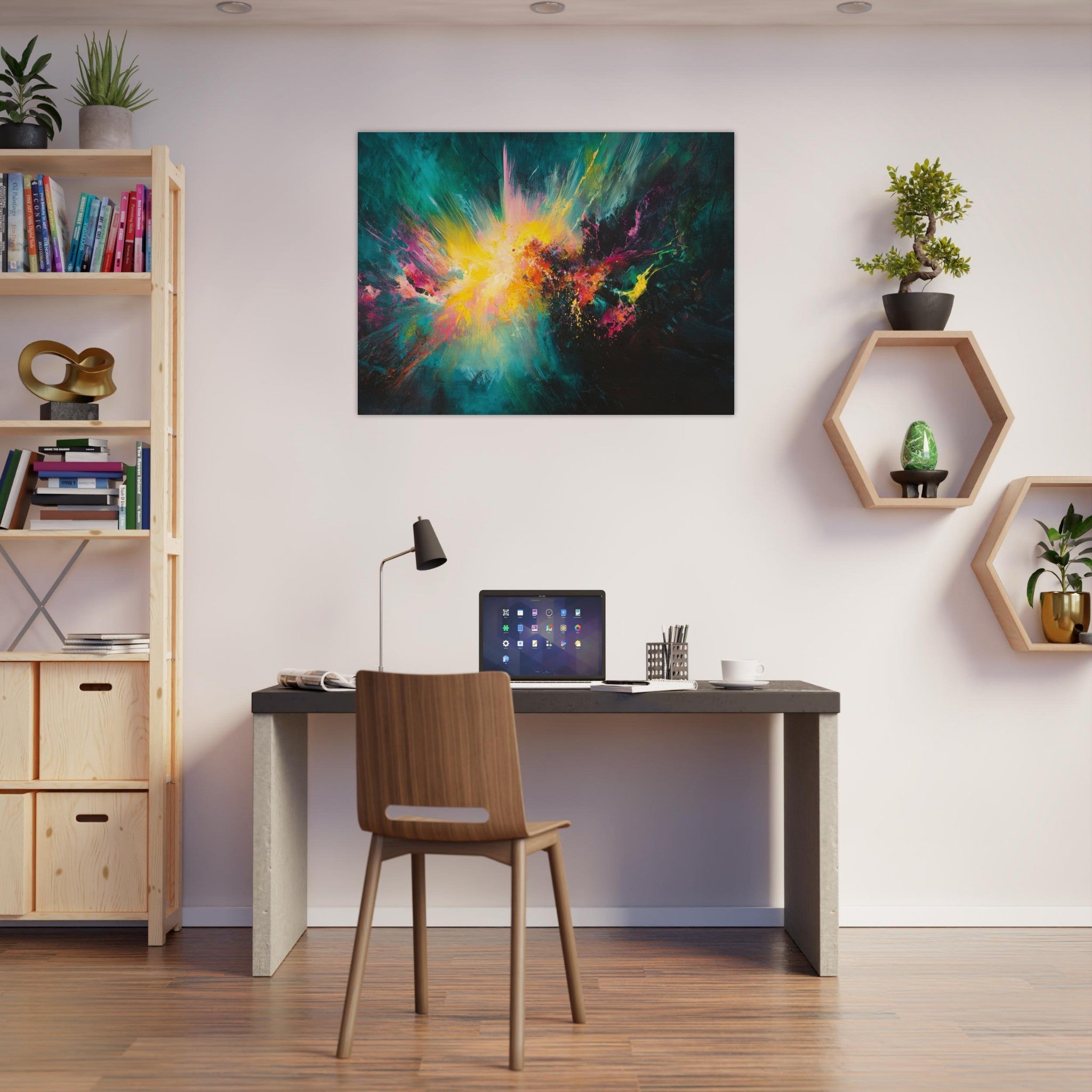 Fine Art Poster Landscape - Spectral Dissonance Razor - sharp angular forms - Shop Ai Art WebShop - Digital Art online Store
