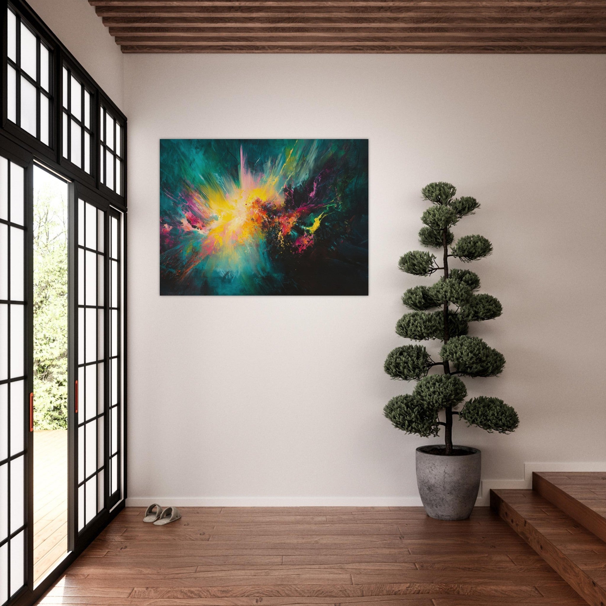 Fine Art Poster Landscape - Spectral Dissonance Razor - sharp angular forms - Shop Ai Art WebShop - Digital Art online Store