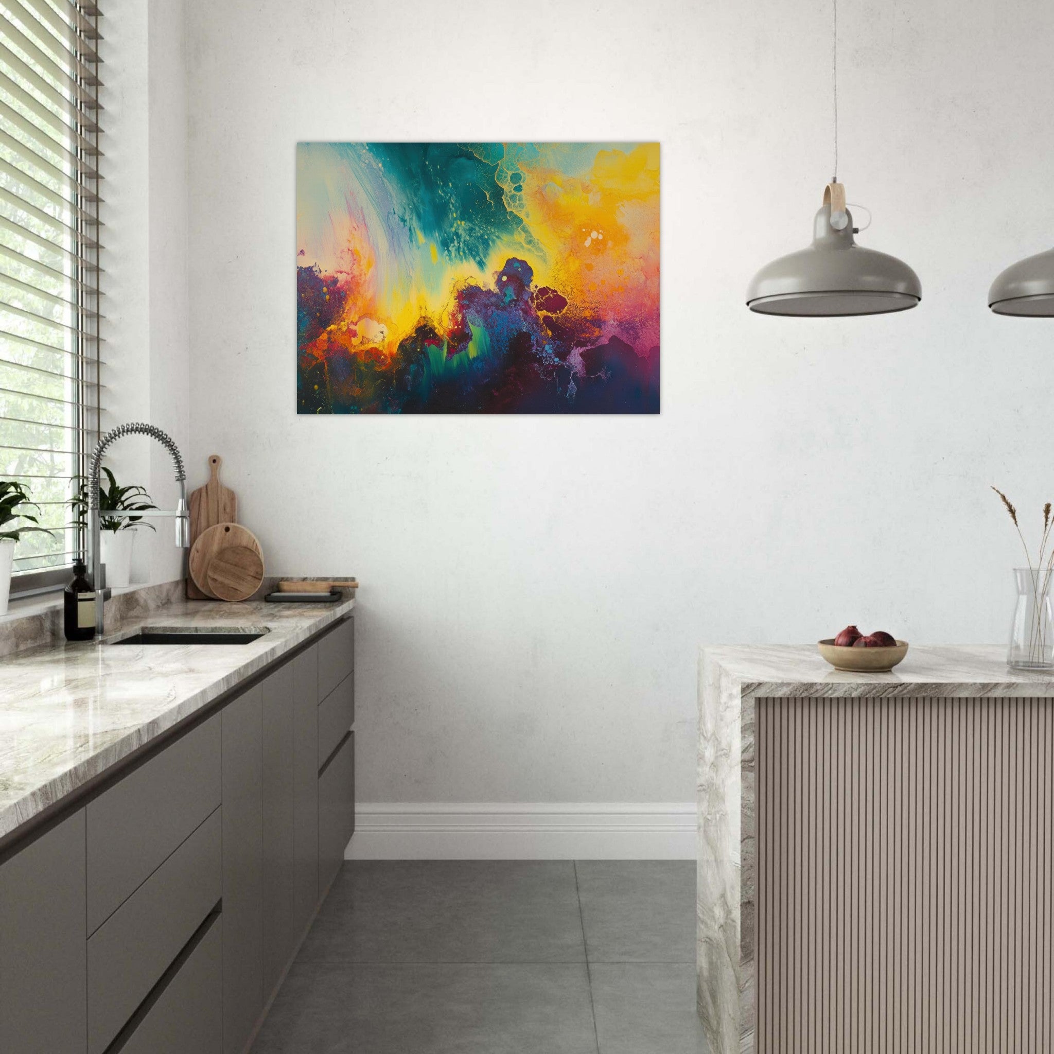 Fine Art Poster Landscape - Spectral Dissonance Razor - sharp angular forms 3 - Shop Ai Art WebShop - Digital Art online Store