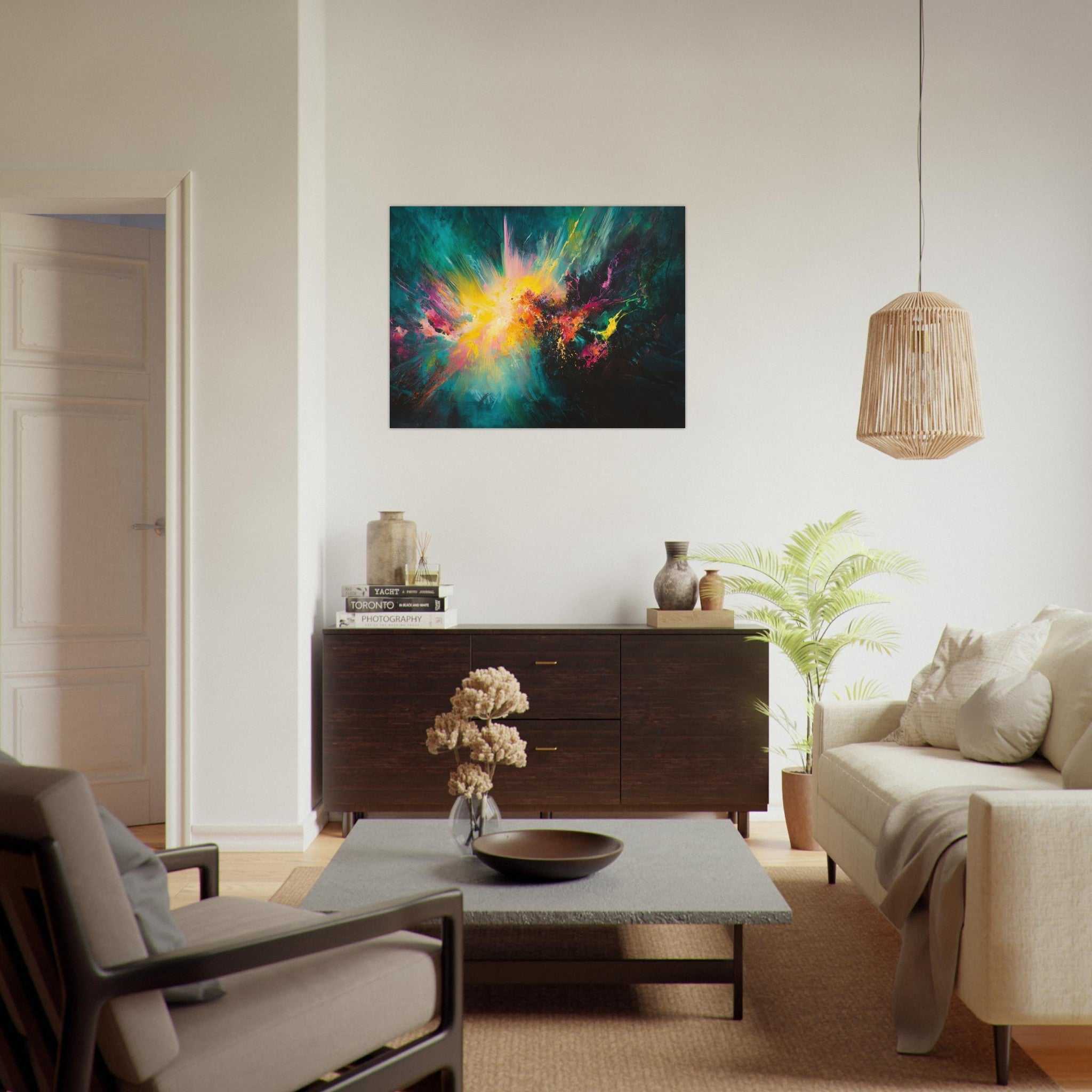 Fine Art Poster Landscape - Spectral Dissonance Razor - sharp angular forms - Shop Ai Art WebShop - Digital Art online Store
