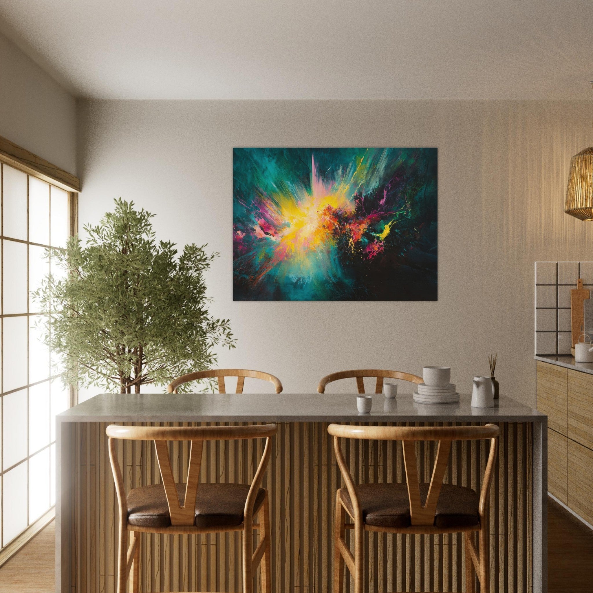 Fine Art Poster Landscape - Spectral Dissonance Razor - sharp angular forms - Shop Ai Art WebShop - Digital Art online Store