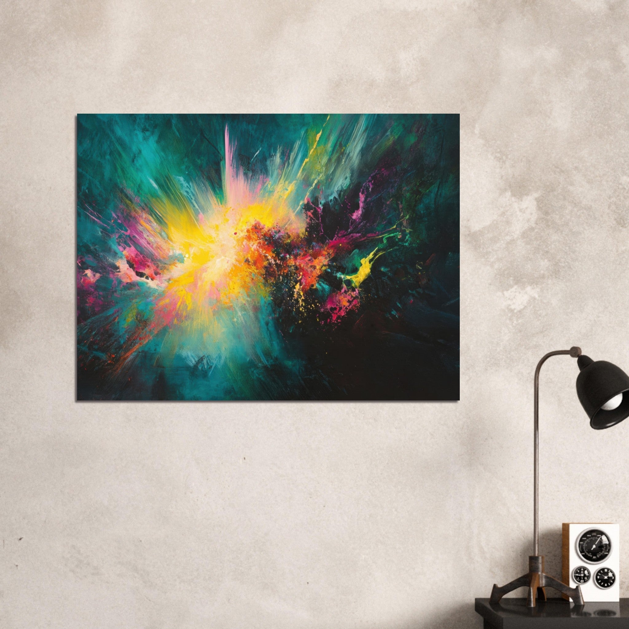 Fine Art Poster Landscape - Spectral Dissonance Razor - sharp angular forms - Shop Ai Art WebShop - Digital Art online Store