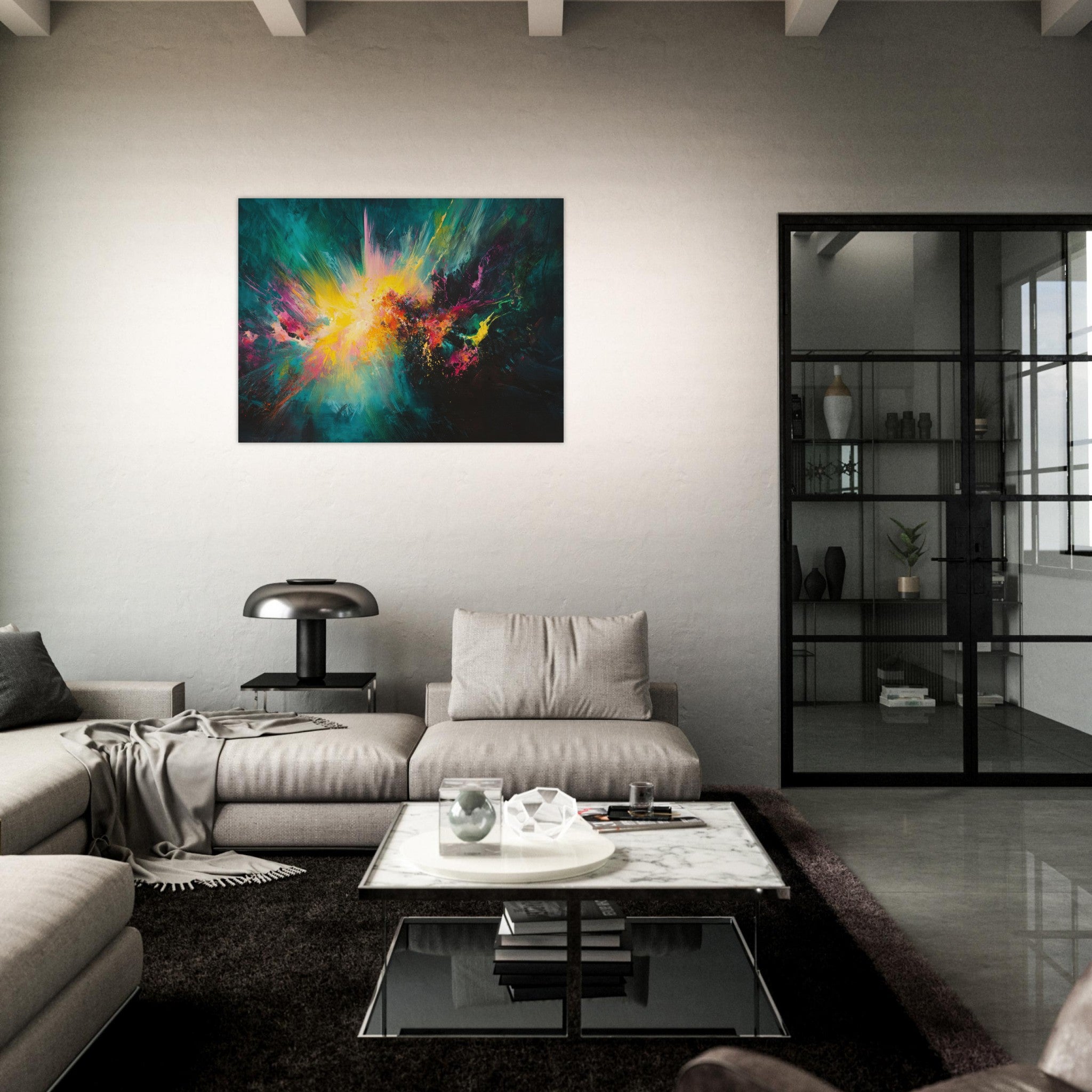Fine Art Poster Landscape - Spectral Dissonance Razor - sharp angular forms - Shop Ai Art WebShop - Digital Art online Store