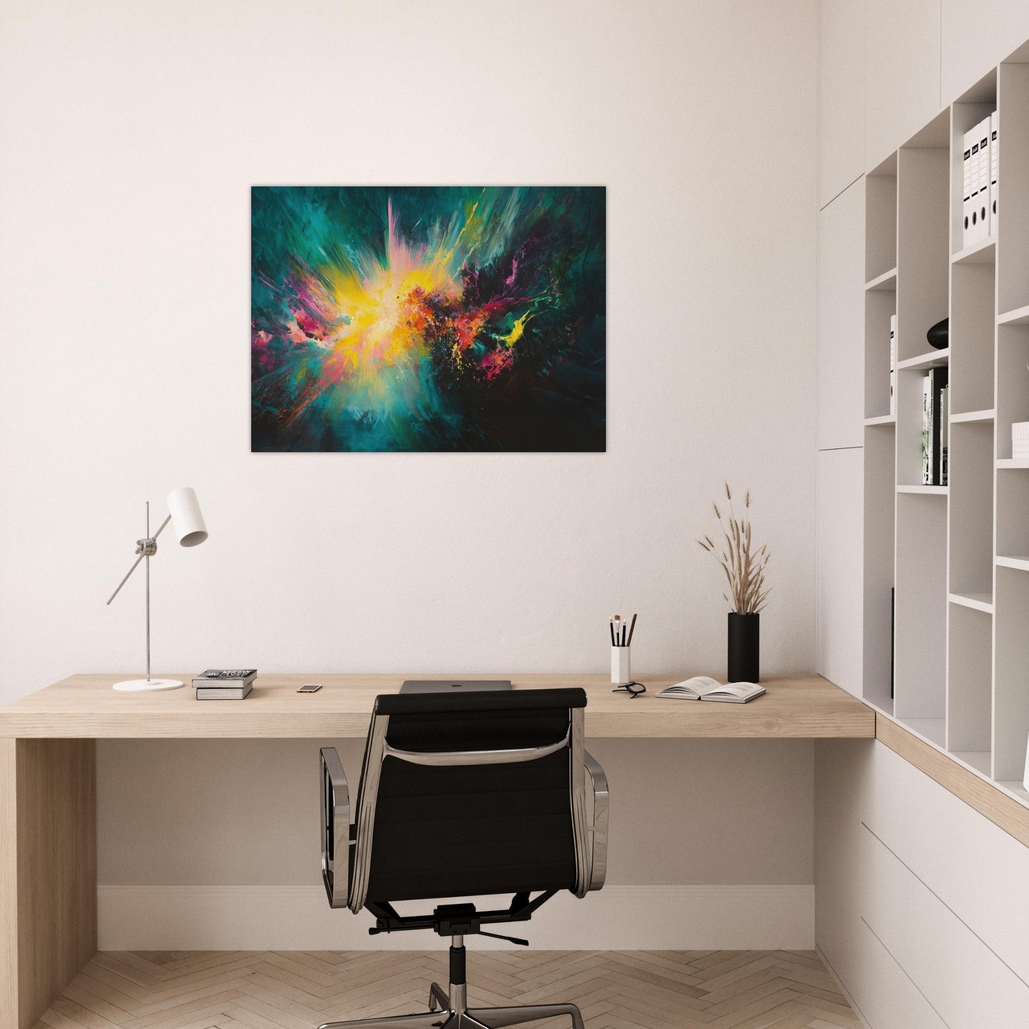 Fine Art Poster Landscape - Spectral Dissonance Razor - sharp angular forms - Shop Ai Art WebShop - Digital Art online Store