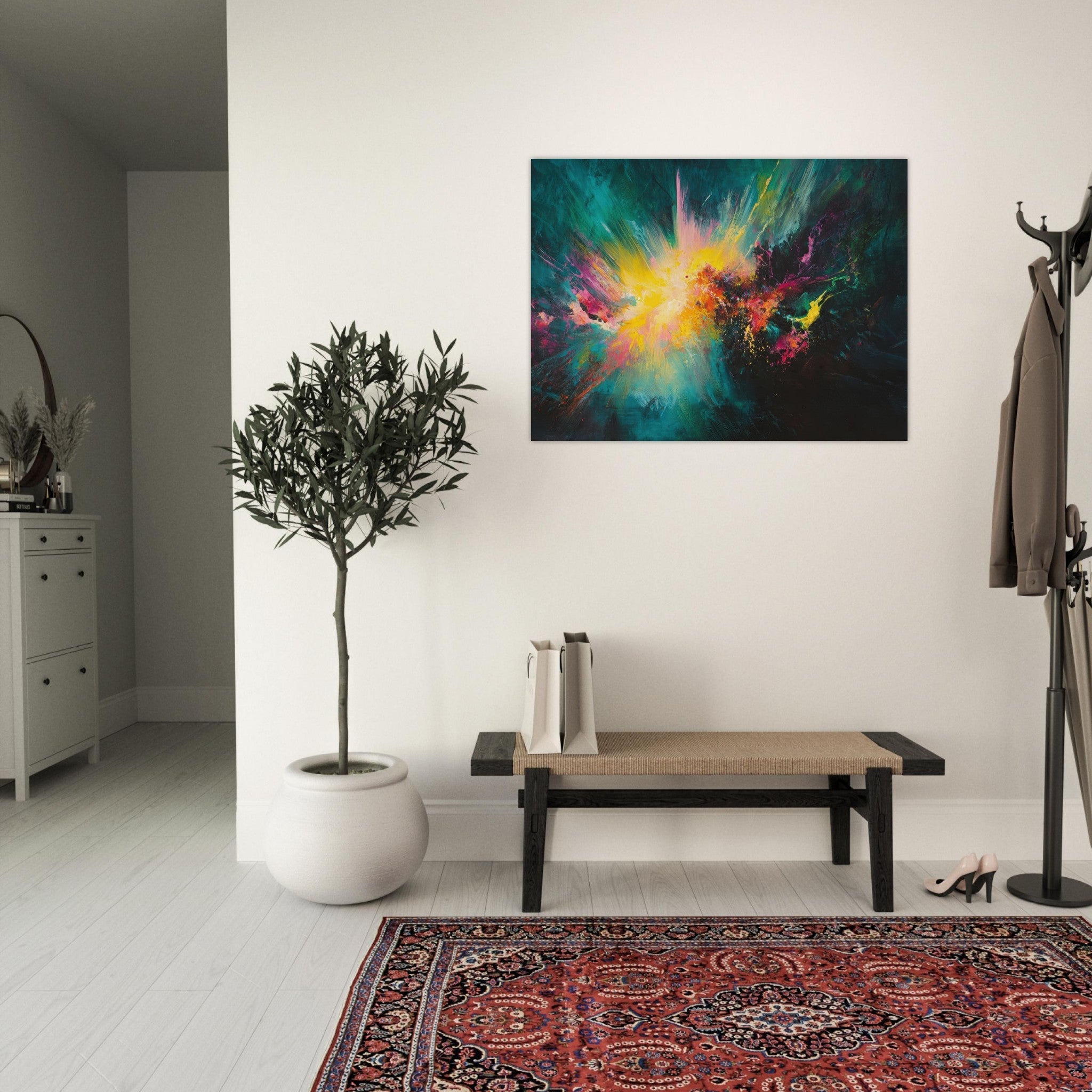 Fine Art Poster Landscape - Spectral Dissonance Razor - sharp angular forms - Shop Ai Art WebShop - Digital Art online Store
