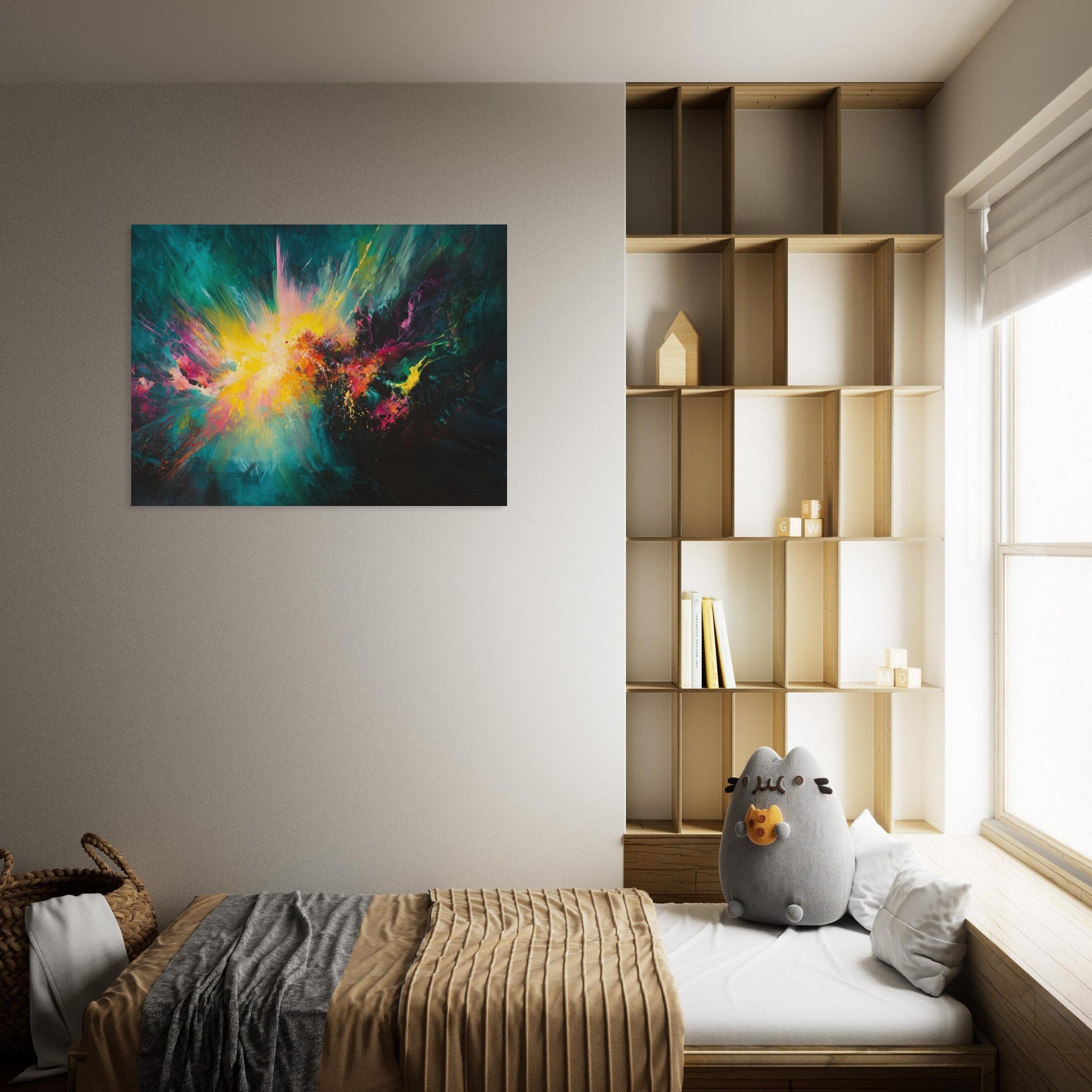 Fine Art Poster Landscape - Spectral Dissonance Razor - sharp angular forms - Shop Ai Art WebShop - Digital Art online Store