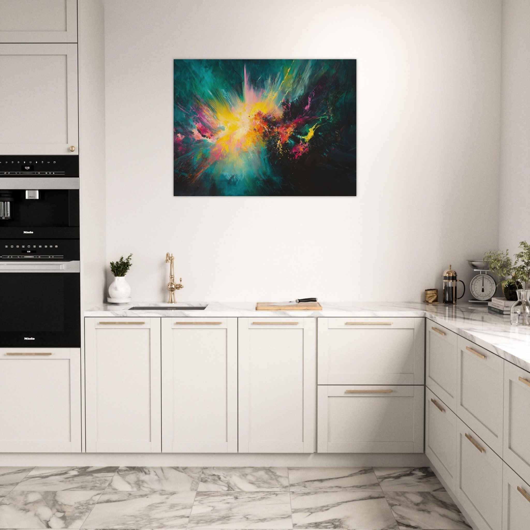 Fine Art Poster Landscape - Spectral Dissonance Razor - sharp angular forms - Shop Ai Art WebShop - Digital Art online Store