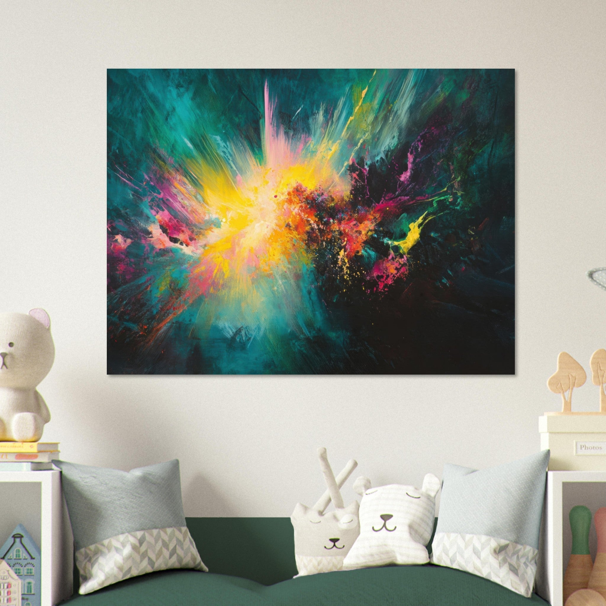 Fine Art Poster Landscape - Spectral Dissonance Razor - sharp angular forms - Shop Ai Art WebShop - Digital Art online Store