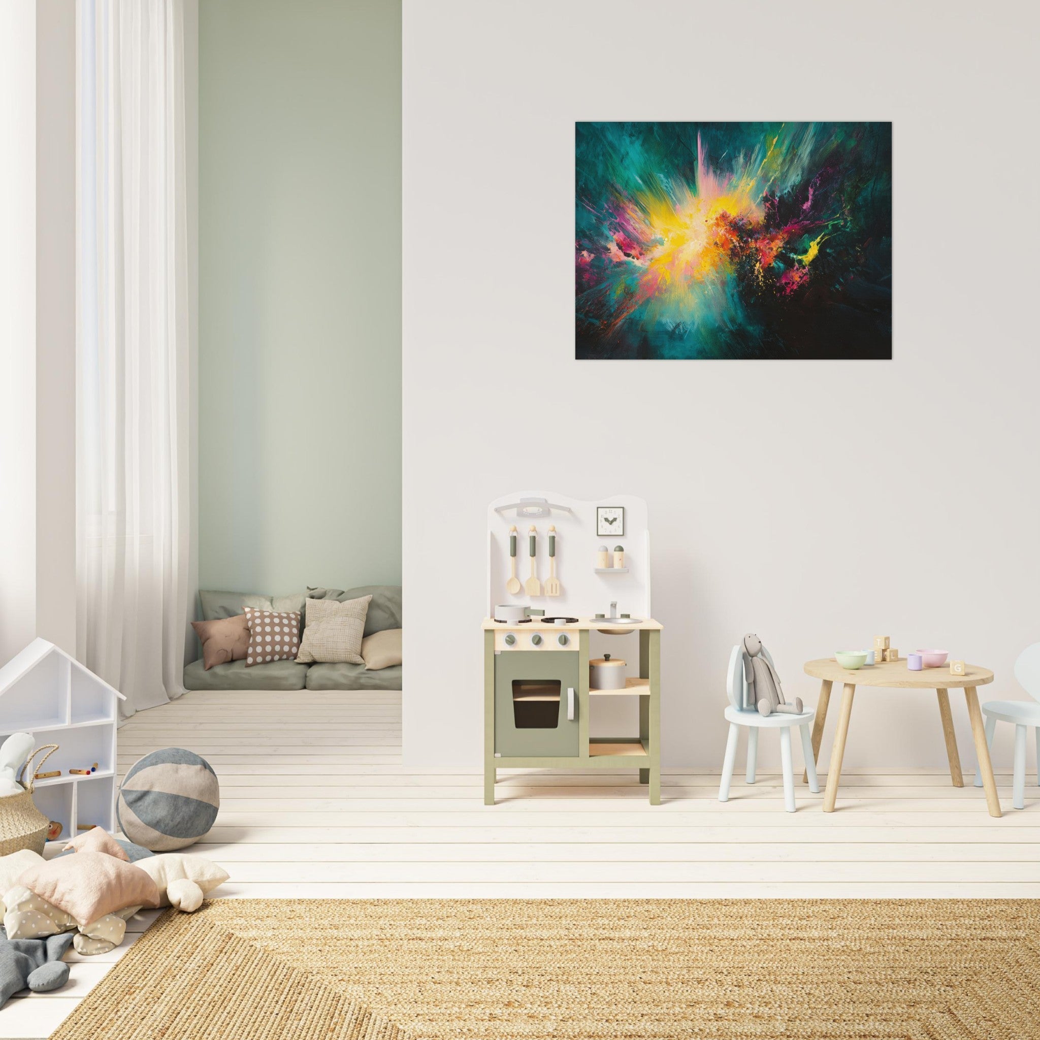 Fine Art Poster Landscape - Spectral Dissonance Razor - sharp angular forms - Shop Ai Art WebShop - Digital Art online Store