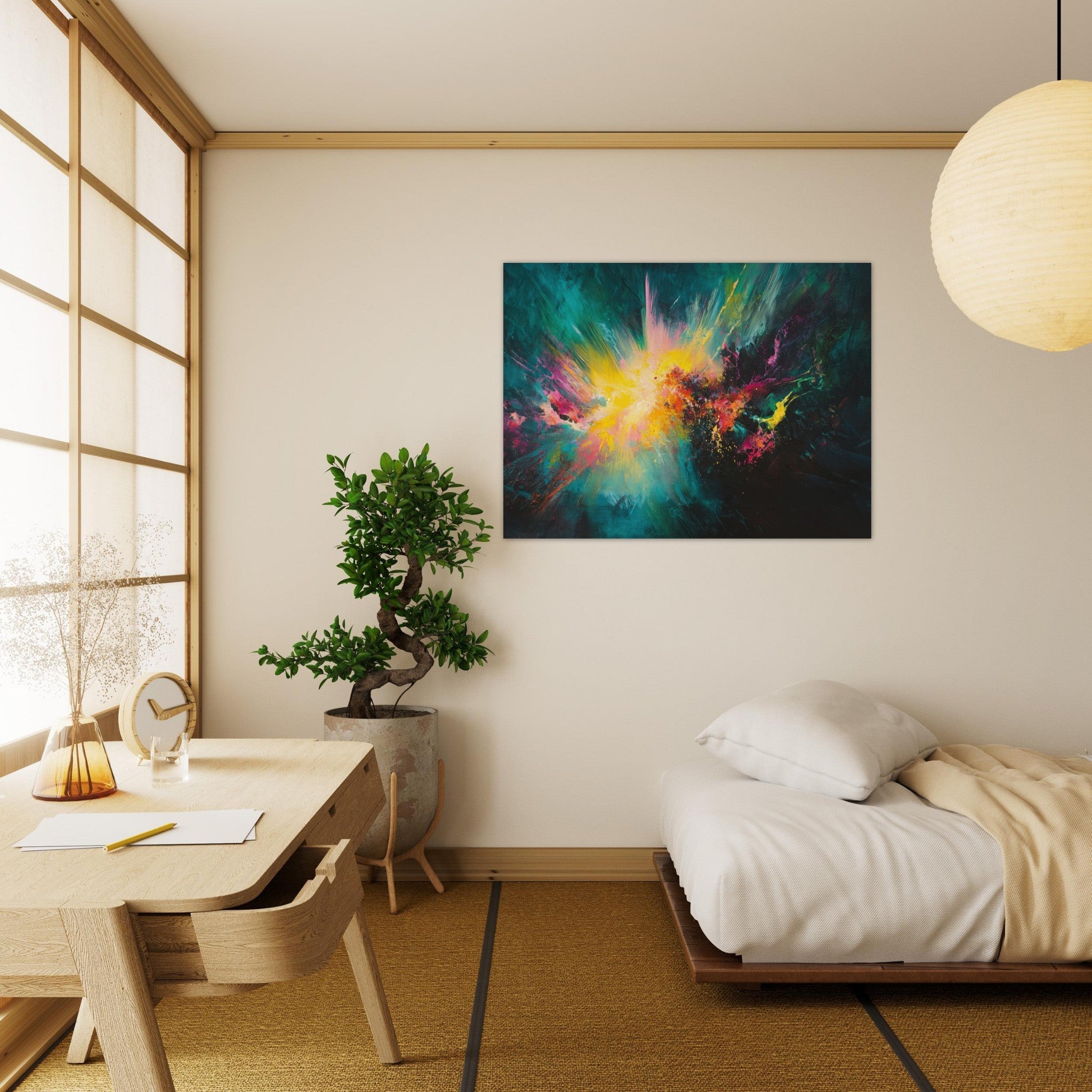 Fine Art Poster Landscape - Spectral Dissonance Razor - sharp angular forms - Shop Ai Art WebShop - Digital Art online Store