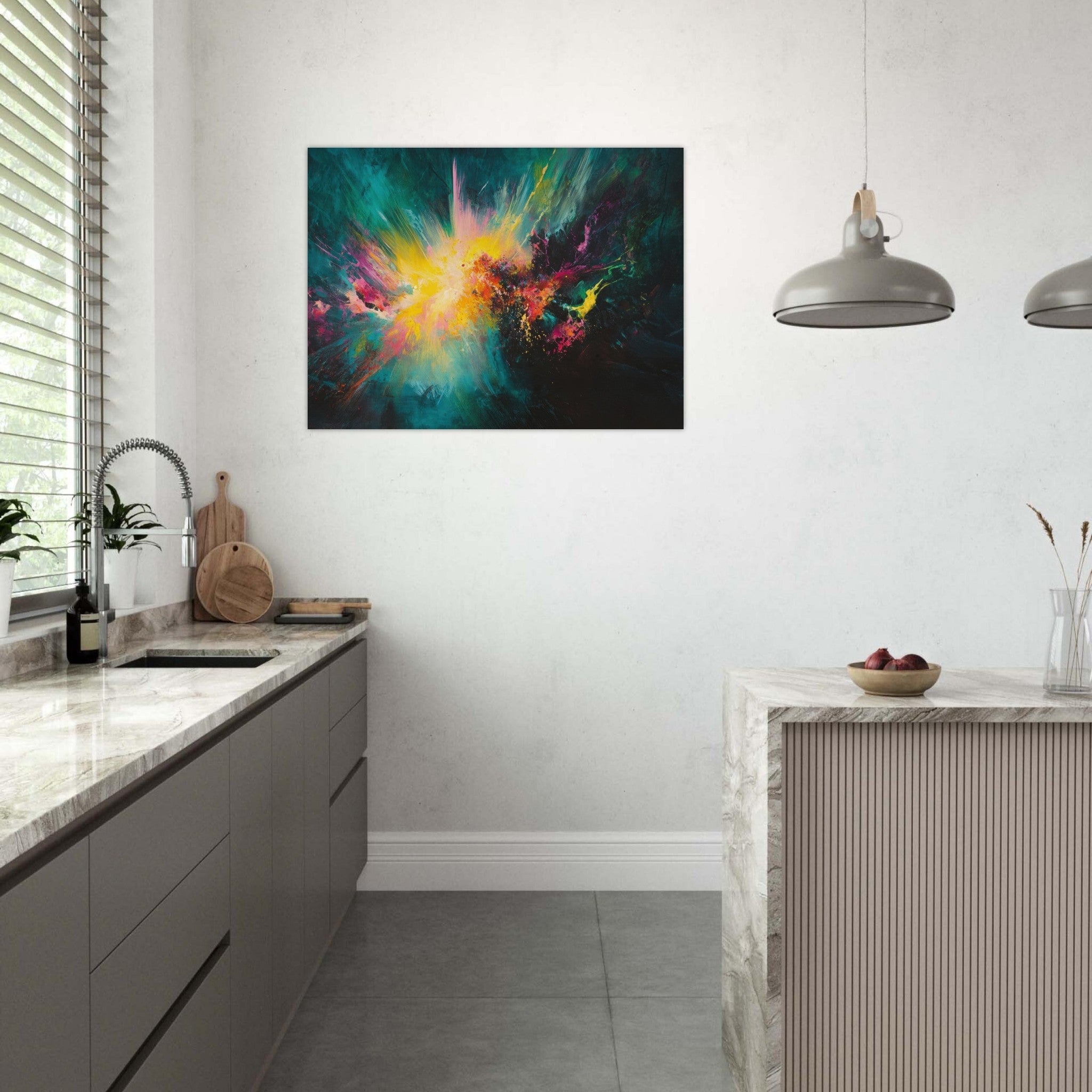 Fine Art Poster Landscape - Spectral Dissonance Razor - sharp angular forms - Shop Ai Art WebShop - Digital Art online Store