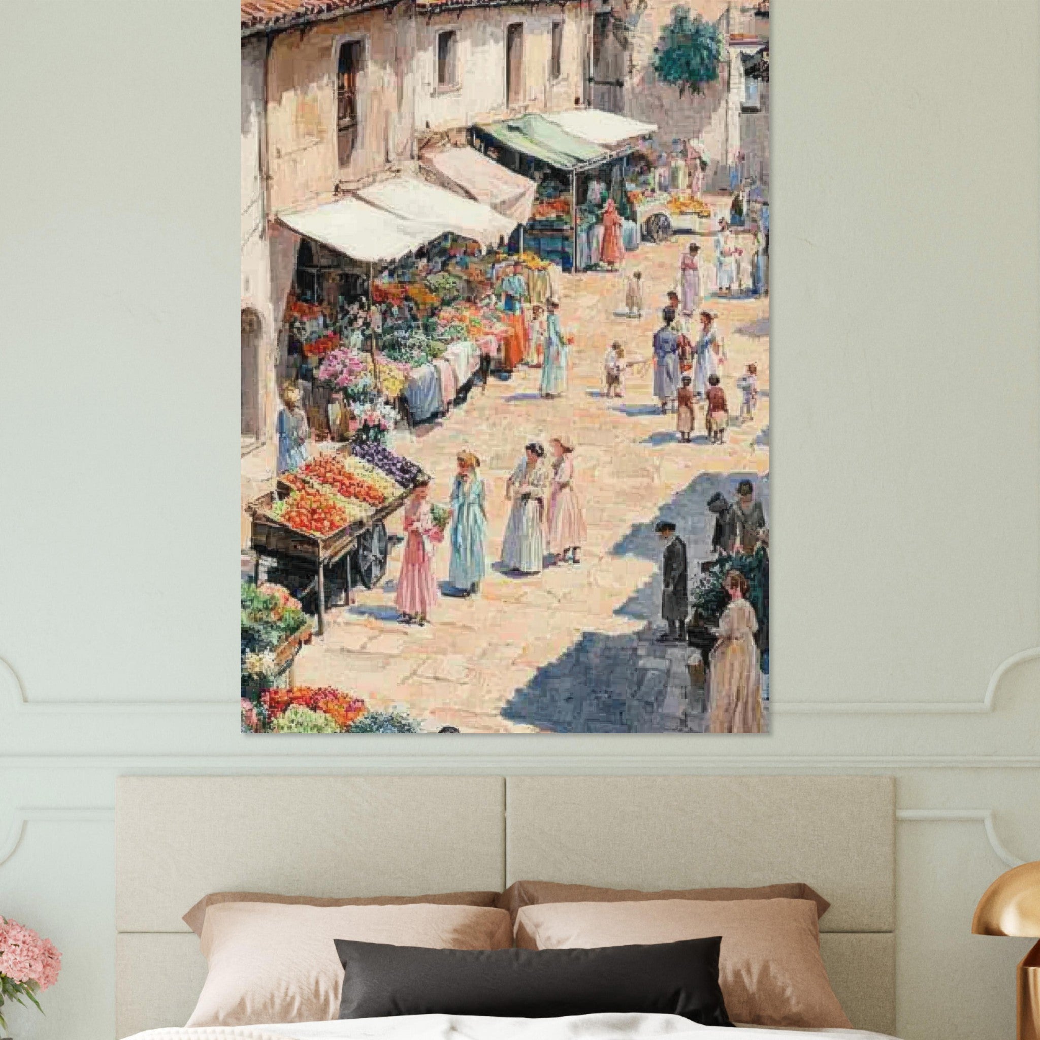Fine Art Poster Portrait - Bustling Market Scene A lively 19th - century may - Shop Ai Art WebShop - Digital Art online Store