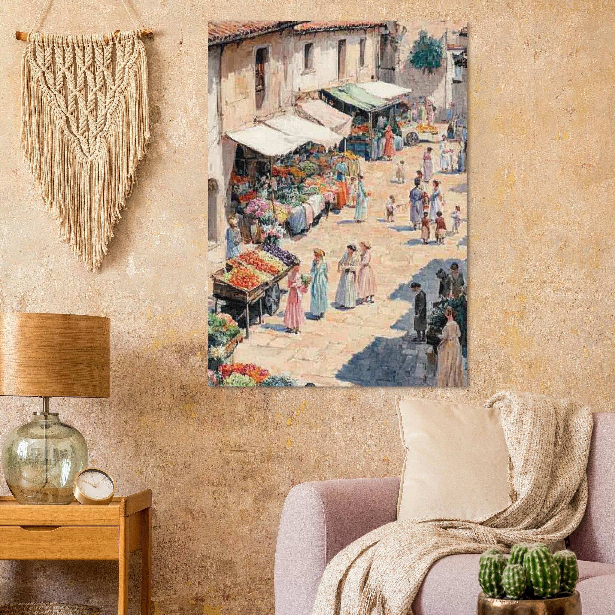 Fine Art Poster Portrait - Bustling Market Scene A lively 19th - century may - Shop Ai Art WebShop - Digital Art online Store