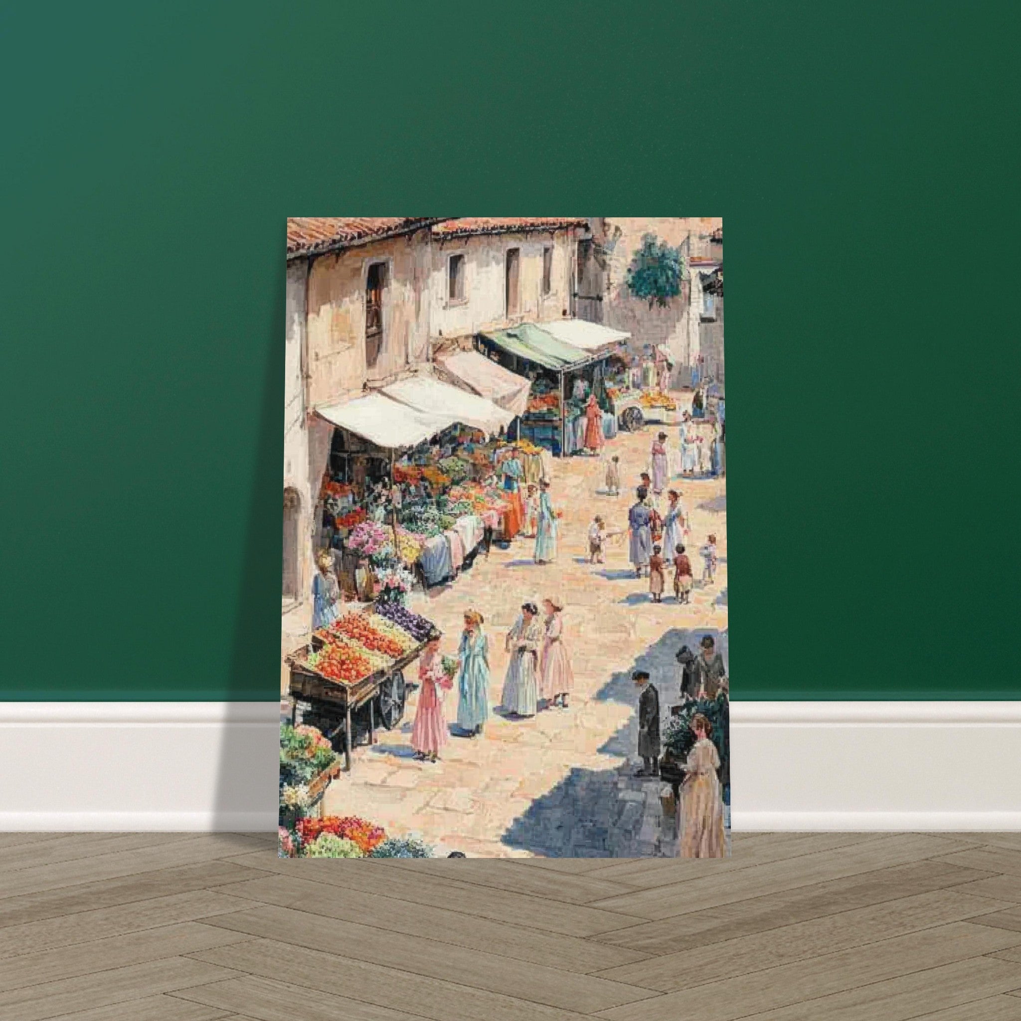 Fine Art Poster Portrait - Bustling Market Scene A lively 19th - century may - Shop Ai Art WebShop - Digital Art online Store