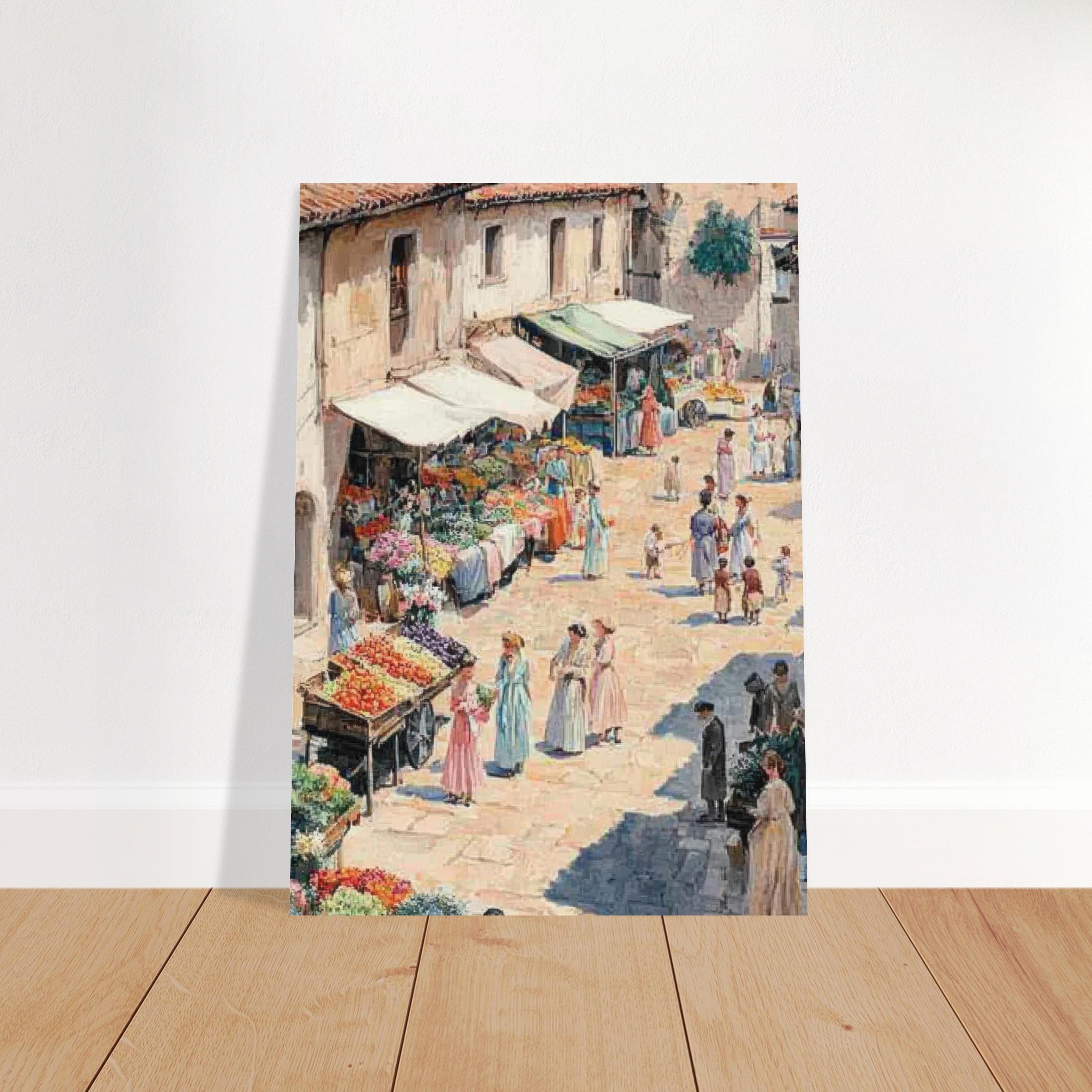 Fine Art Poster Portrait - Bustling Market Scene A lively 19th - century may - Shop Ai Art WebShop - Digital Art online Store