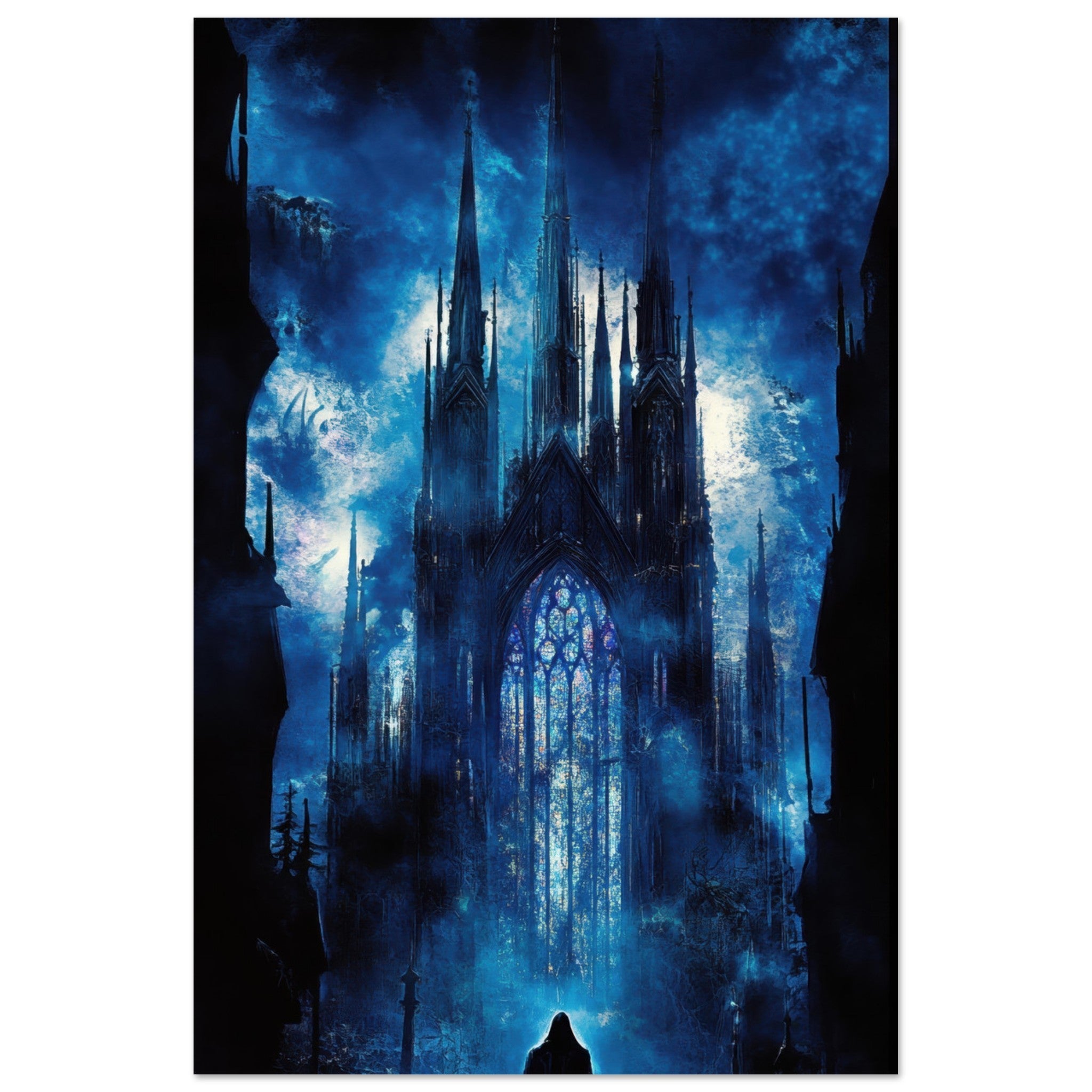 Fine Art Poster Portrait - Gothic Cathedral of Lost Magic A haunting Gothic - Shop Ai Art WebShop - Digital Art online Store