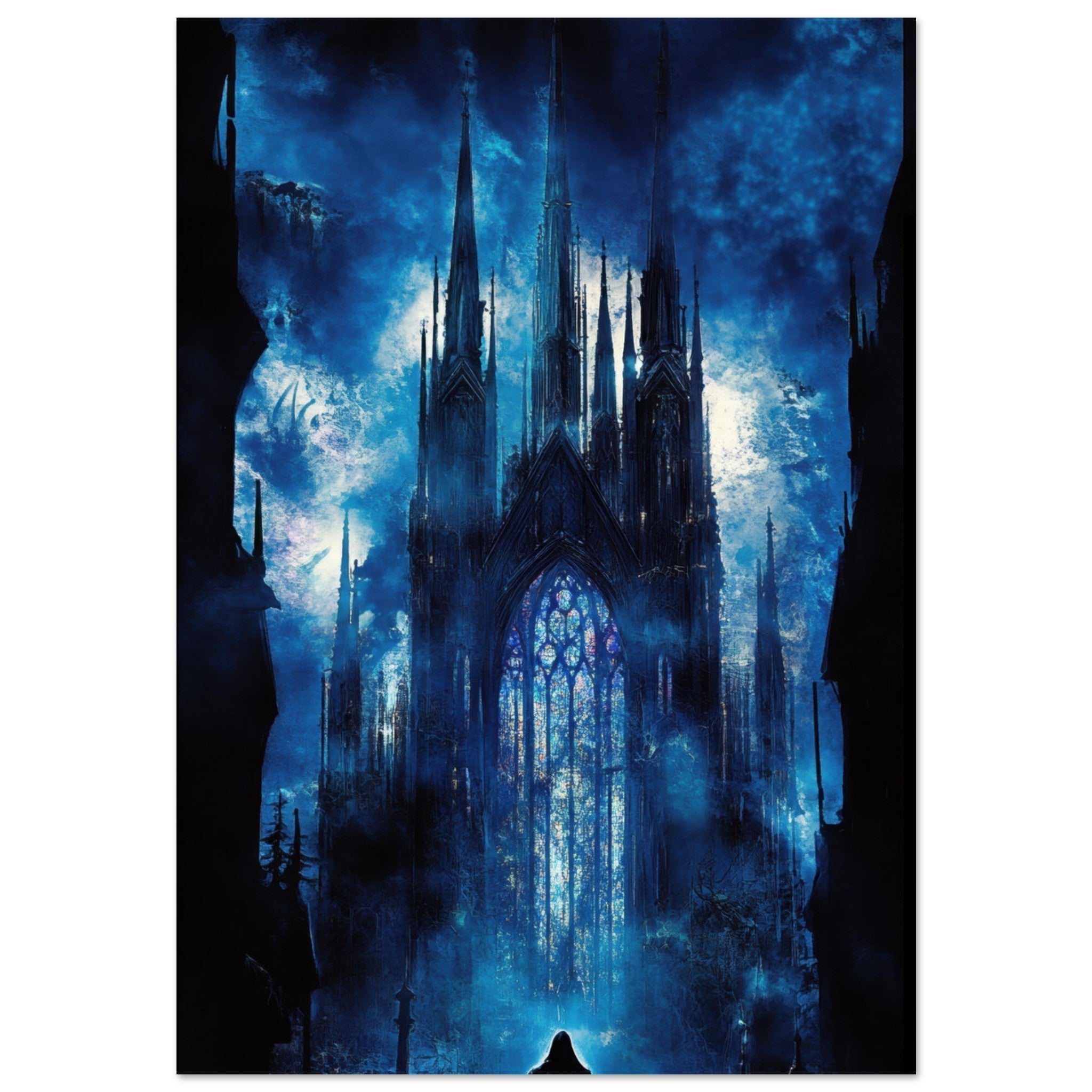 Fine Art Poster Portrait - Gothic Cathedral of Lost Magic A haunting Gothic - Shop Ai Art WebShop - Digital Art online Store