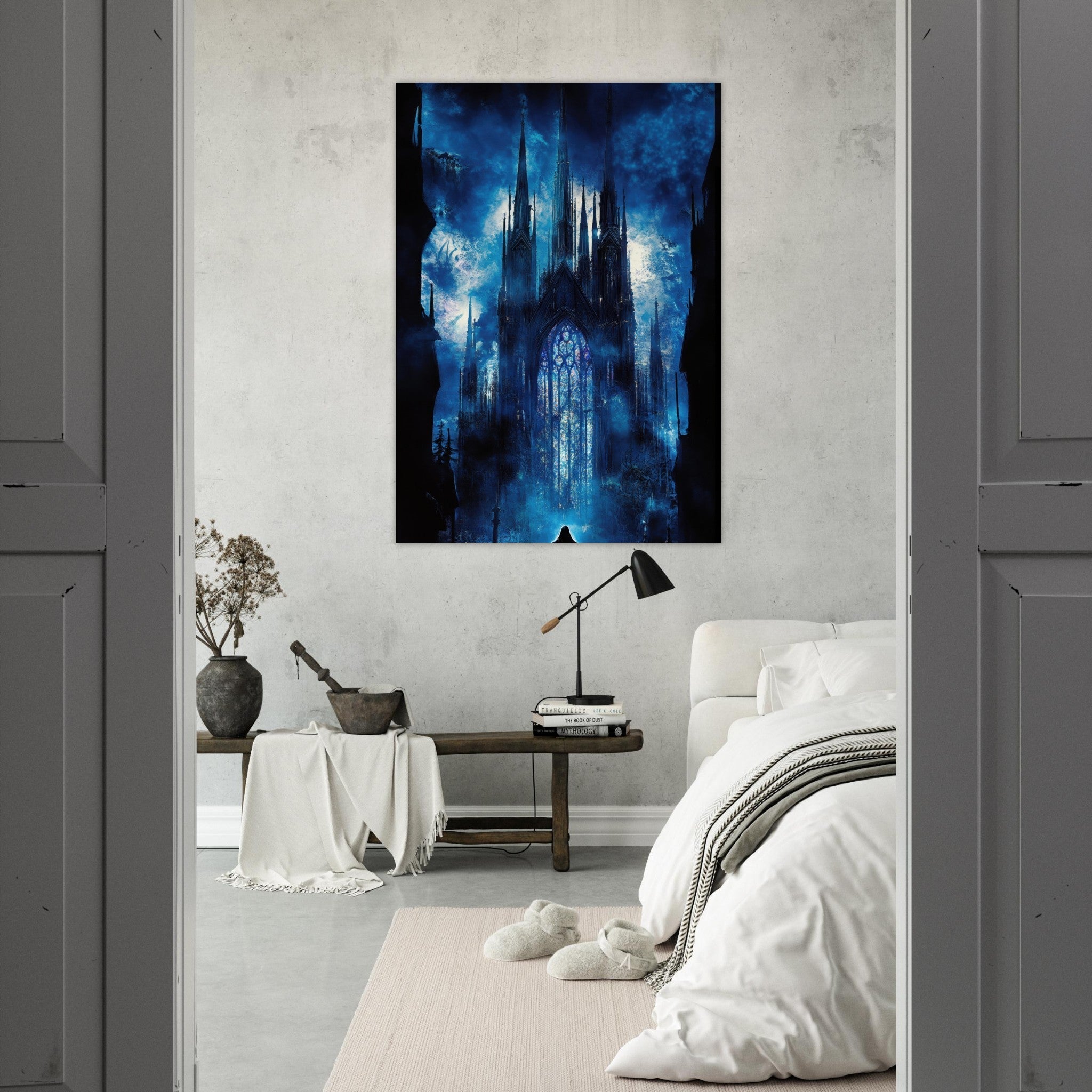 Fine Art Poster Portrait - Gothic Cathedral of Lost Magic A haunting Gothic - Shop Ai Art WebShop - Digital Art online Store