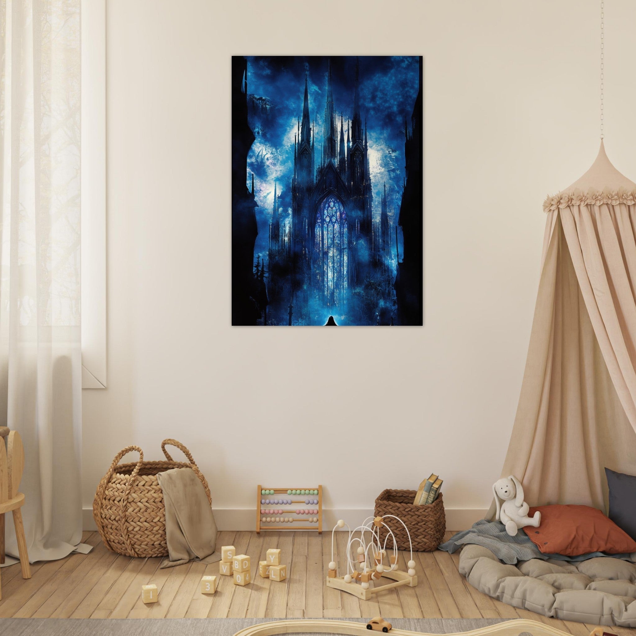 Fine Art Poster Portrait - Gothic Cathedral of Lost Magic A haunting Gothic - Shop Ai Art WebShop - Digital Art online Store
