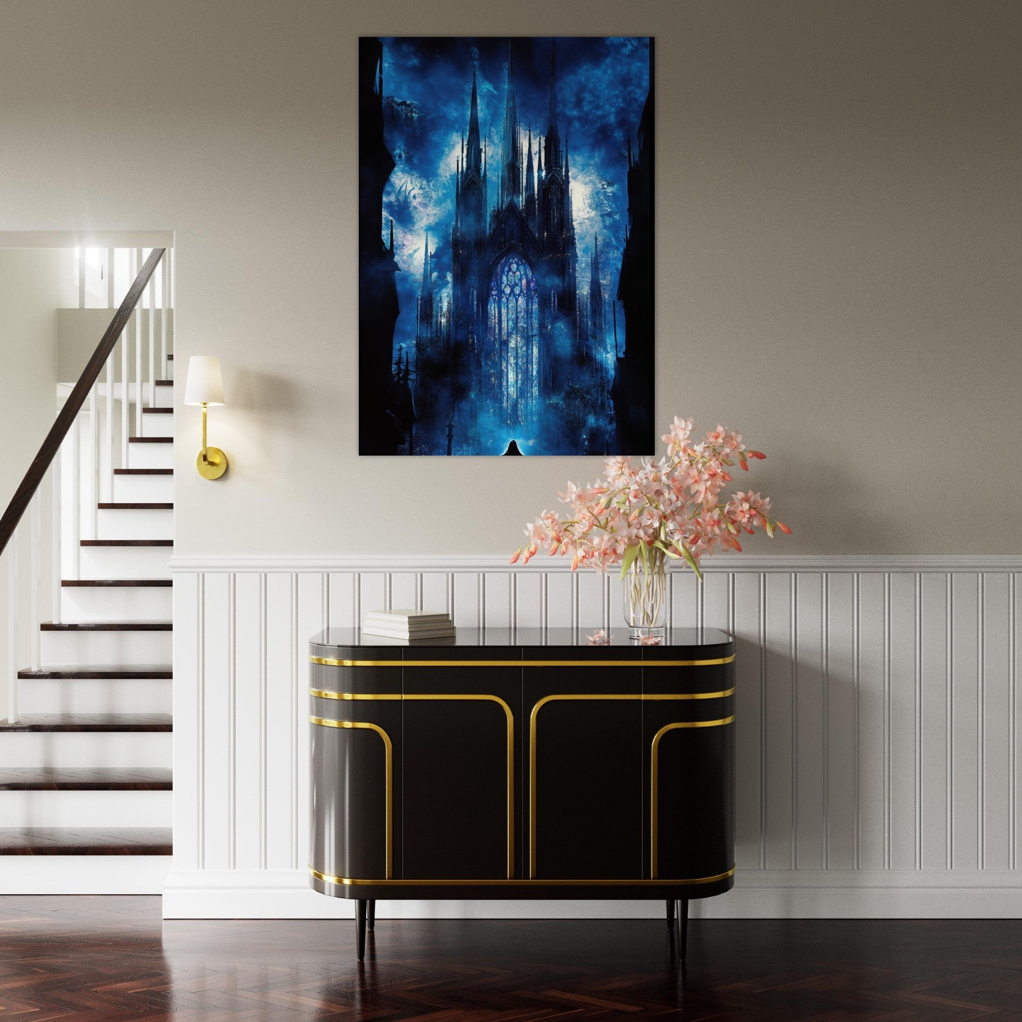 Fine Art Poster Portrait - Gothic Cathedral of Lost Magic A haunting Gothic - Shop Ai Art WebShop - Digital Art online Store