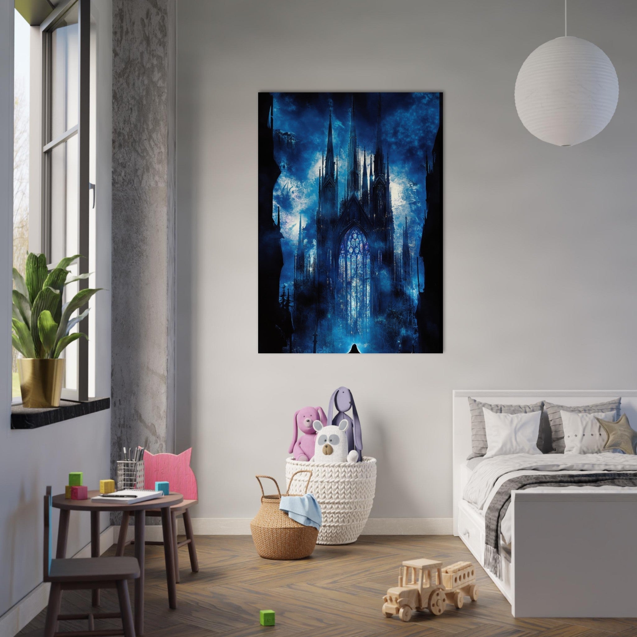 Fine Art Poster Portrait - Gothic Cathedral of Lost Magic A haunting Gothic - Shop Ai Art WebShop - Digital Art online Store