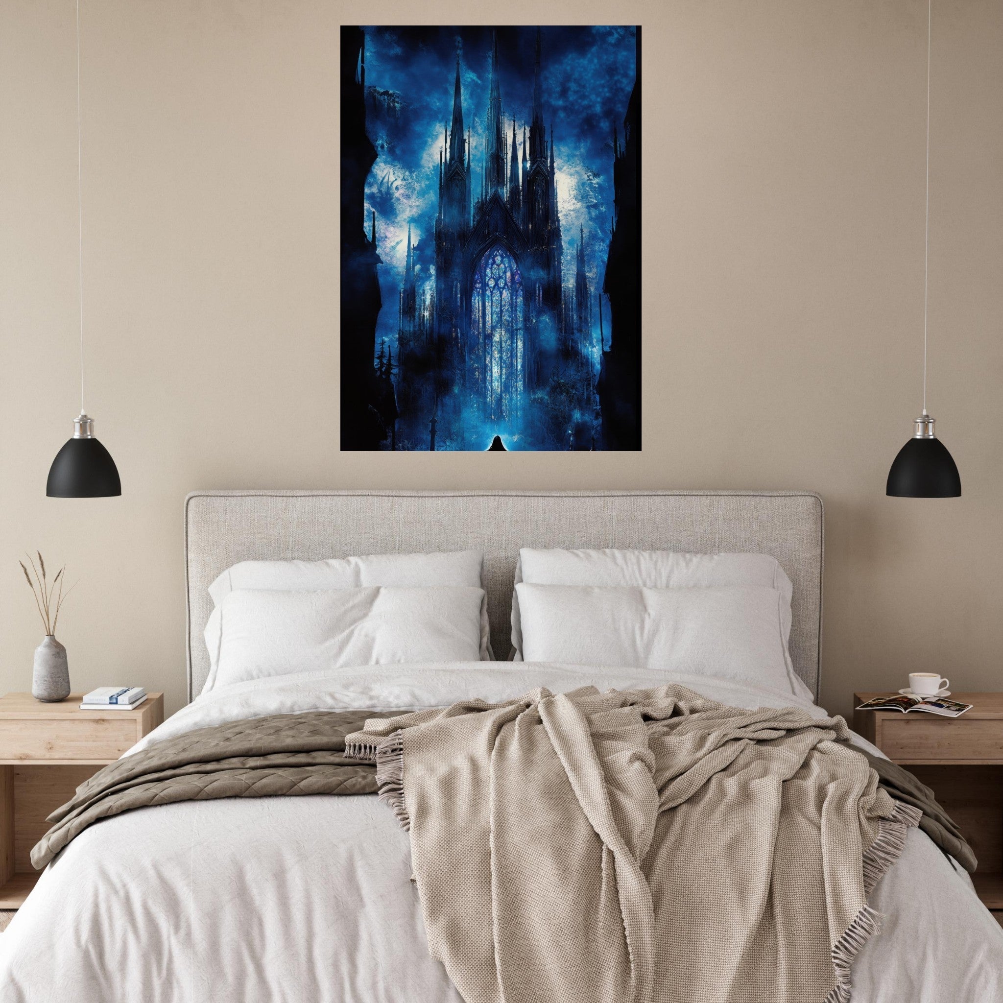 Fine Art Poster Portrait - Gothic Cathedral of Lost Magic A haunting Gothic - Shop Ai Art WebShop - Digital Art online Store