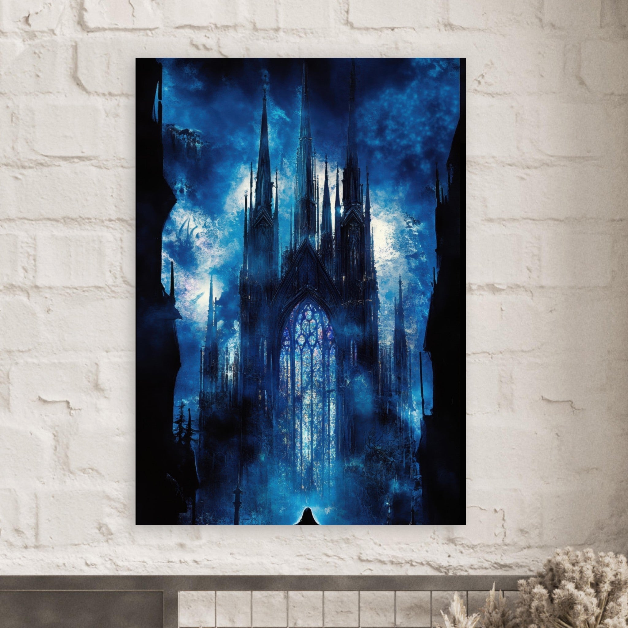 Fine Art Poster Portrait - Gothic Cathedral of Lost Magic A haunting Gothic - Shop Ai Art WebShop - Digital Art online Store