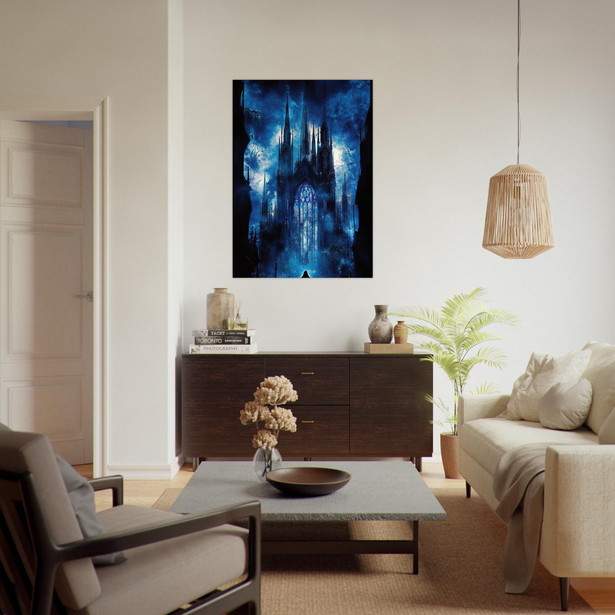 Fine Art Poster Portrait - Gothic Cathedral of Lost Magic A haunting Gothic - Shop Ai Art WebShop - Digital Art online Store