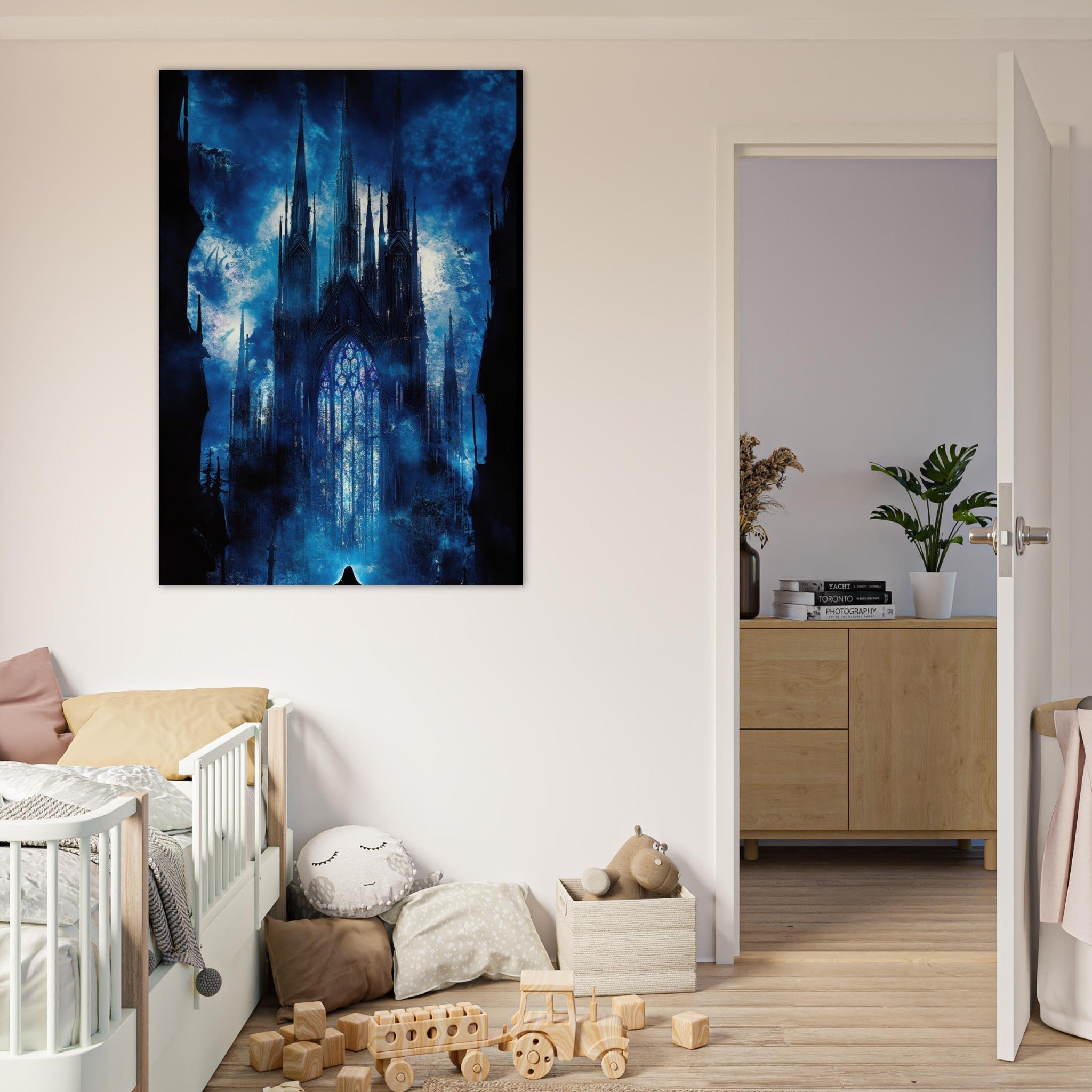 Fine Art Poster Portrait - Gothic Cathedral of Lost Magic A haunting Gothic - Shop Ai Art WebShop - Digital Art online Store