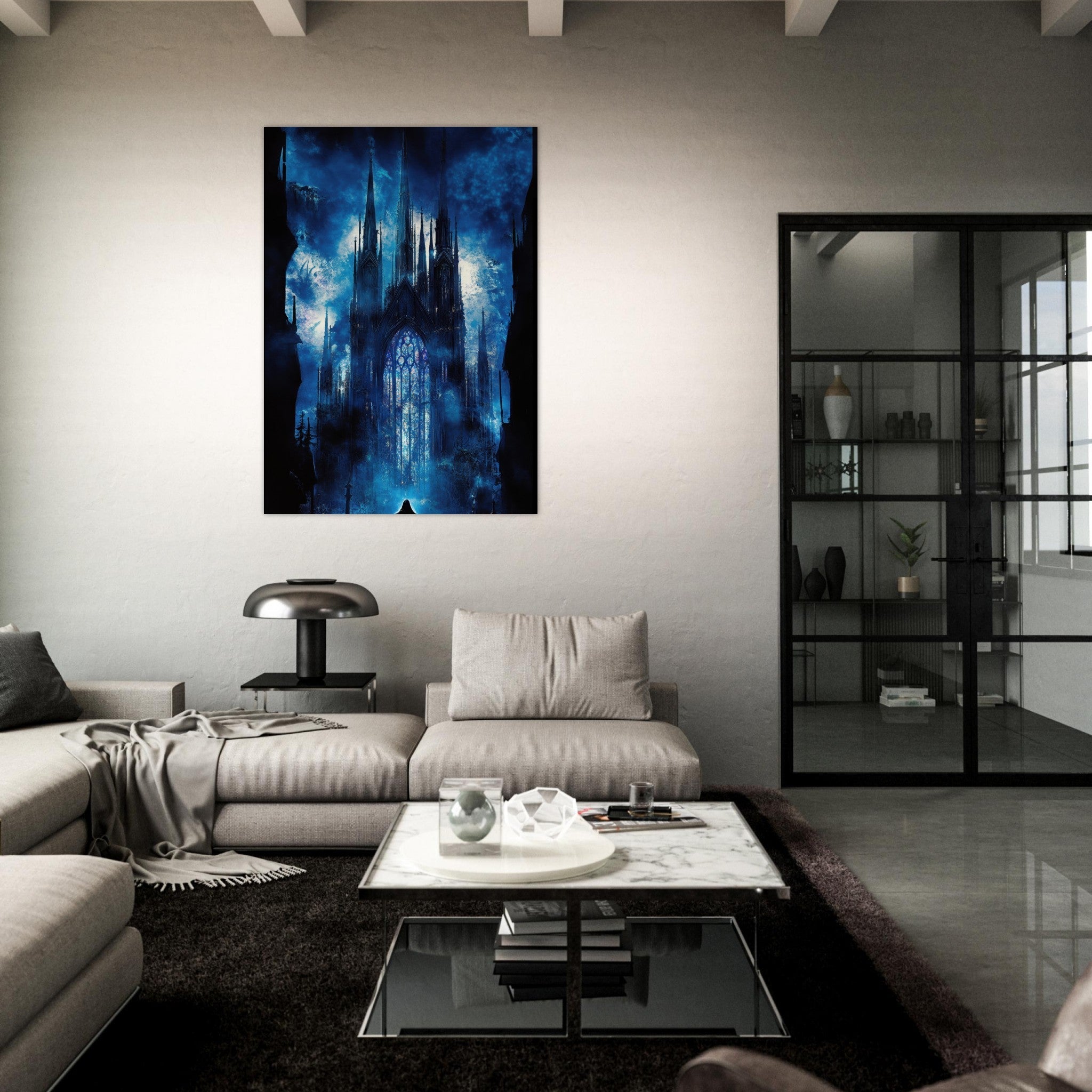 Fine Art Poster Portrait - Gothic Cathedral of Lost Magic A haunting Gothic - Shop Ai Art WebShop - Digital Art online Store