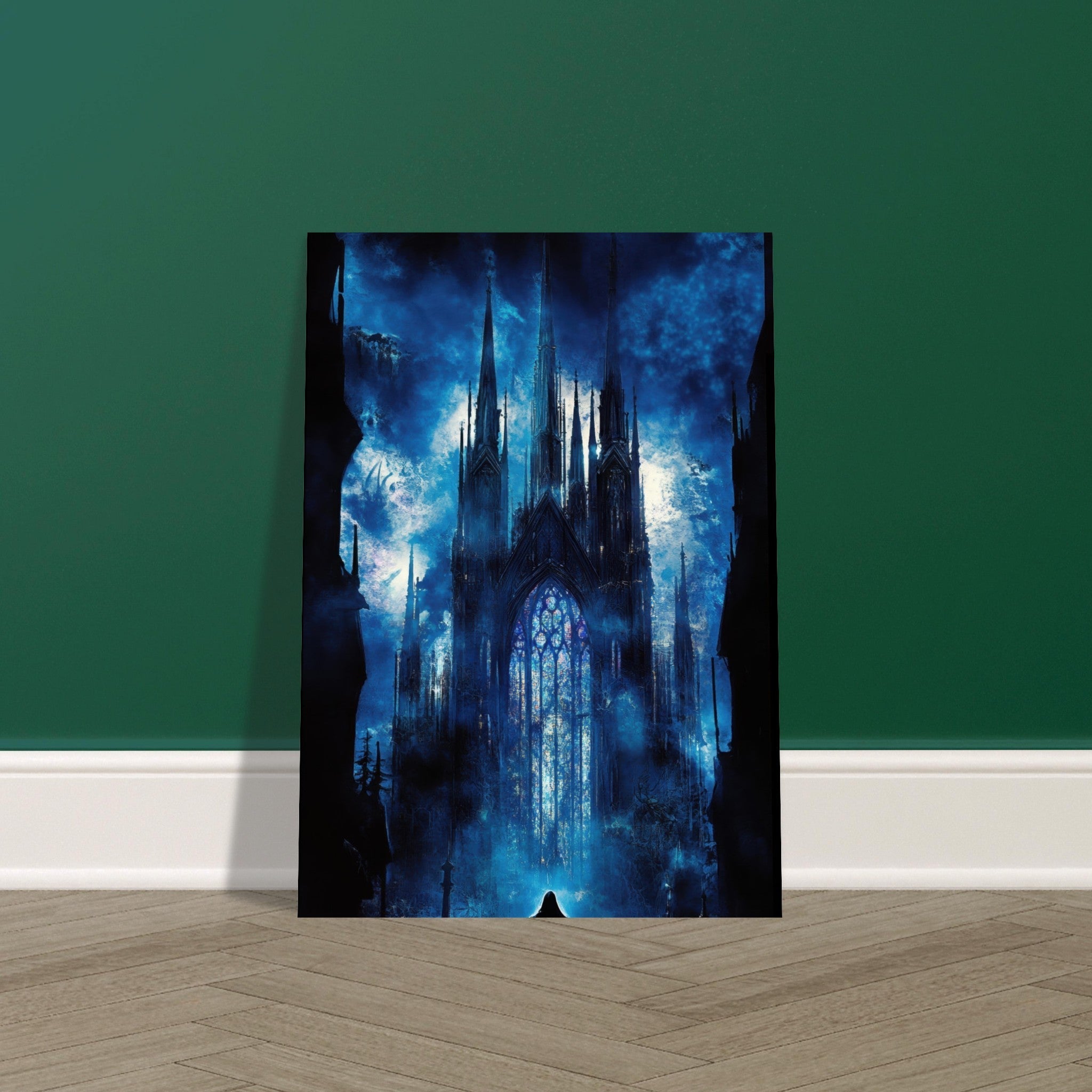 Fine Art Poster Portrait - Gothic Cathedral of Lost Magic A haunting Gothic - Shop Ai Art WebShop - Digital Art online Store