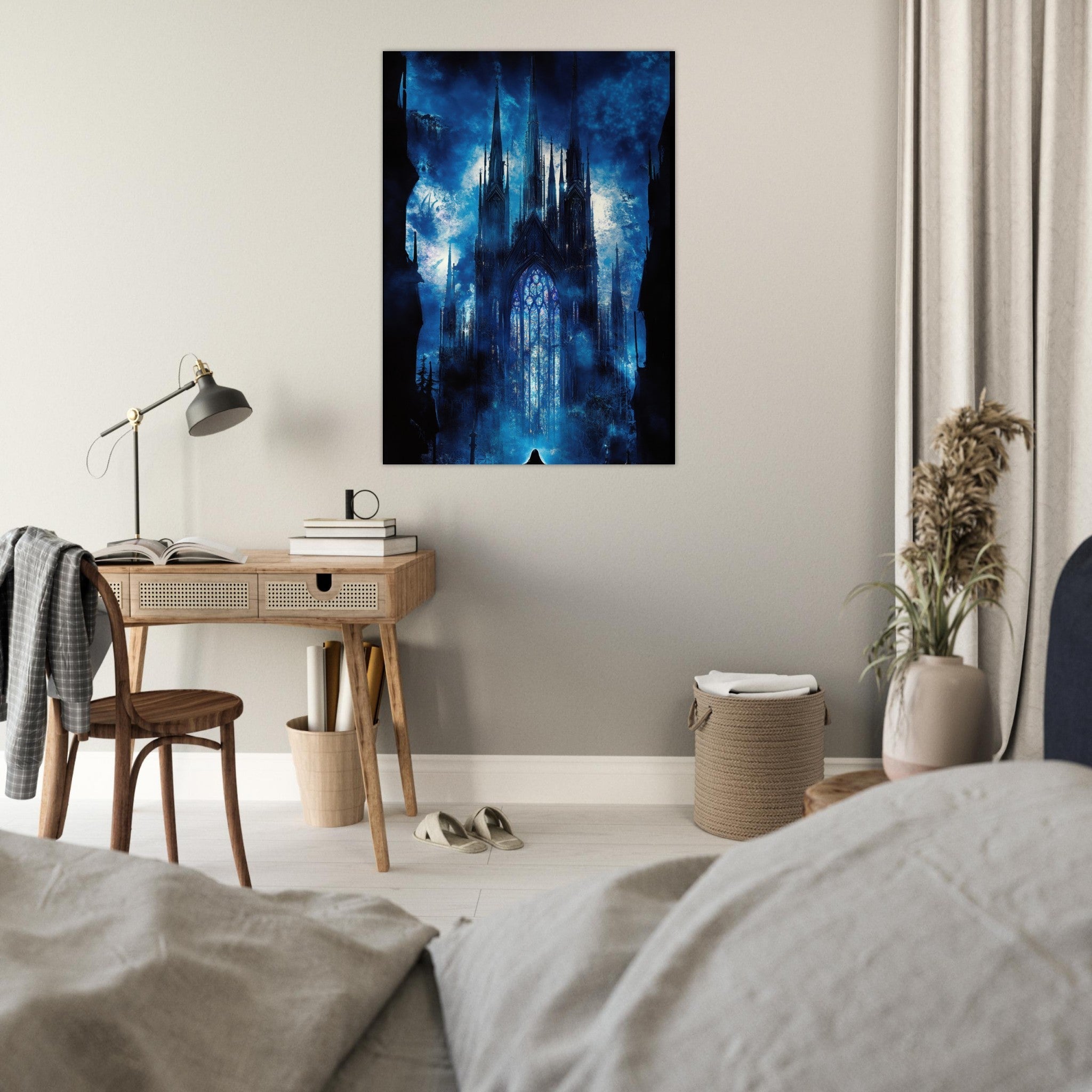 Fine Art Poster Portrait - Gothic Cathedral of Lost Magic A haunting Gothic - Shop Ai Art WebShop - Digital Art online Store