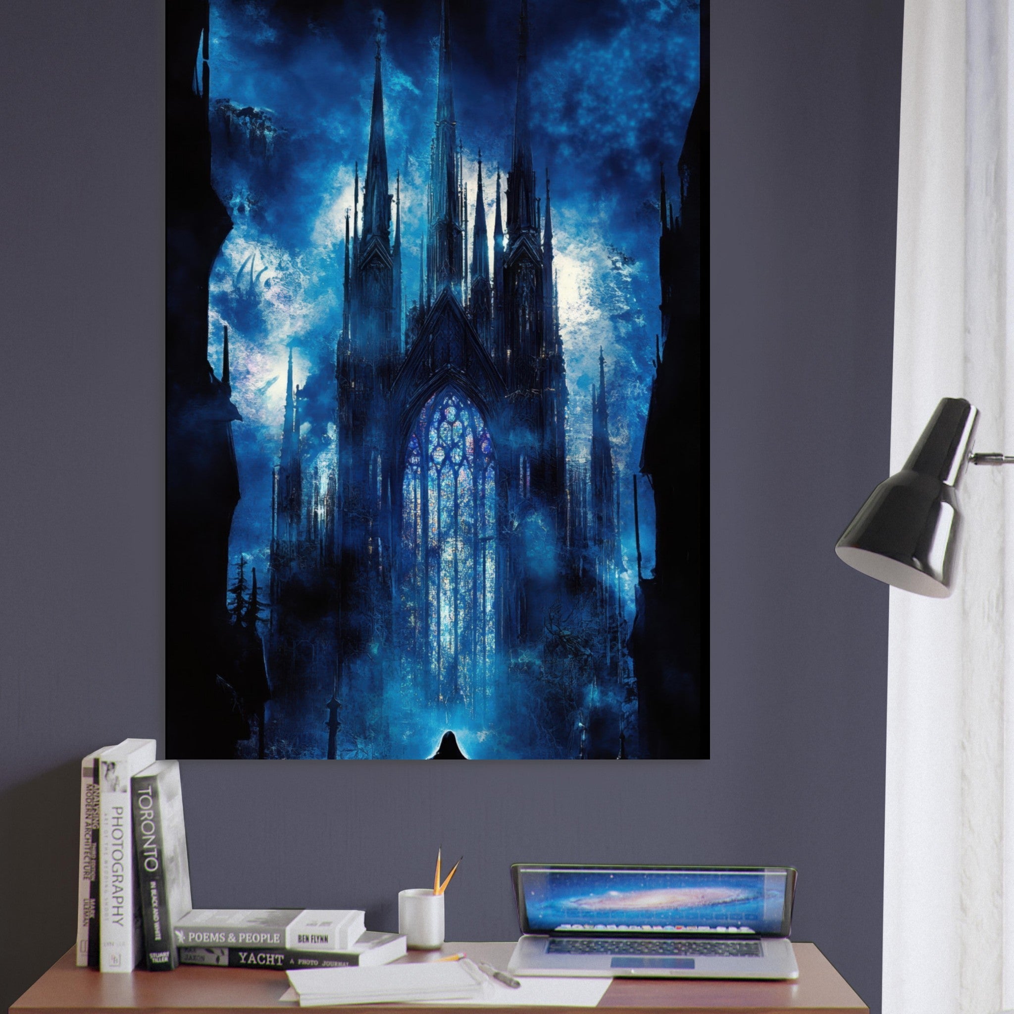 Fine Art Poster Portrait - Gothic Cathedral of Lost Magic A haunting Gothic - Shop Ai Art WebShop - Digital Art online Store