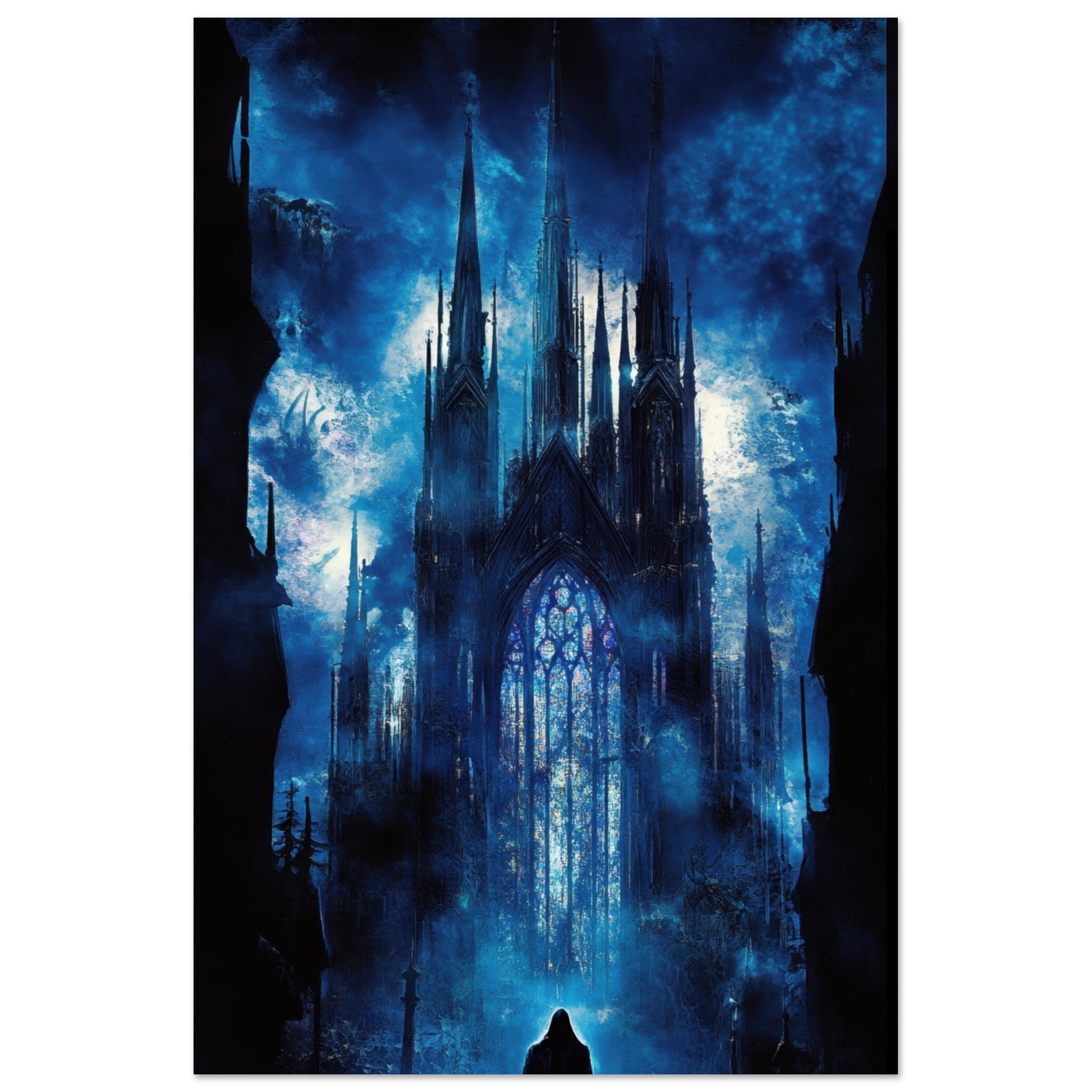 Fine Art Poster Portrait - Gothic Cathedral of Lost Magic A haunting Gothic - Shop Ai Art WebShop - Digital Art online Store