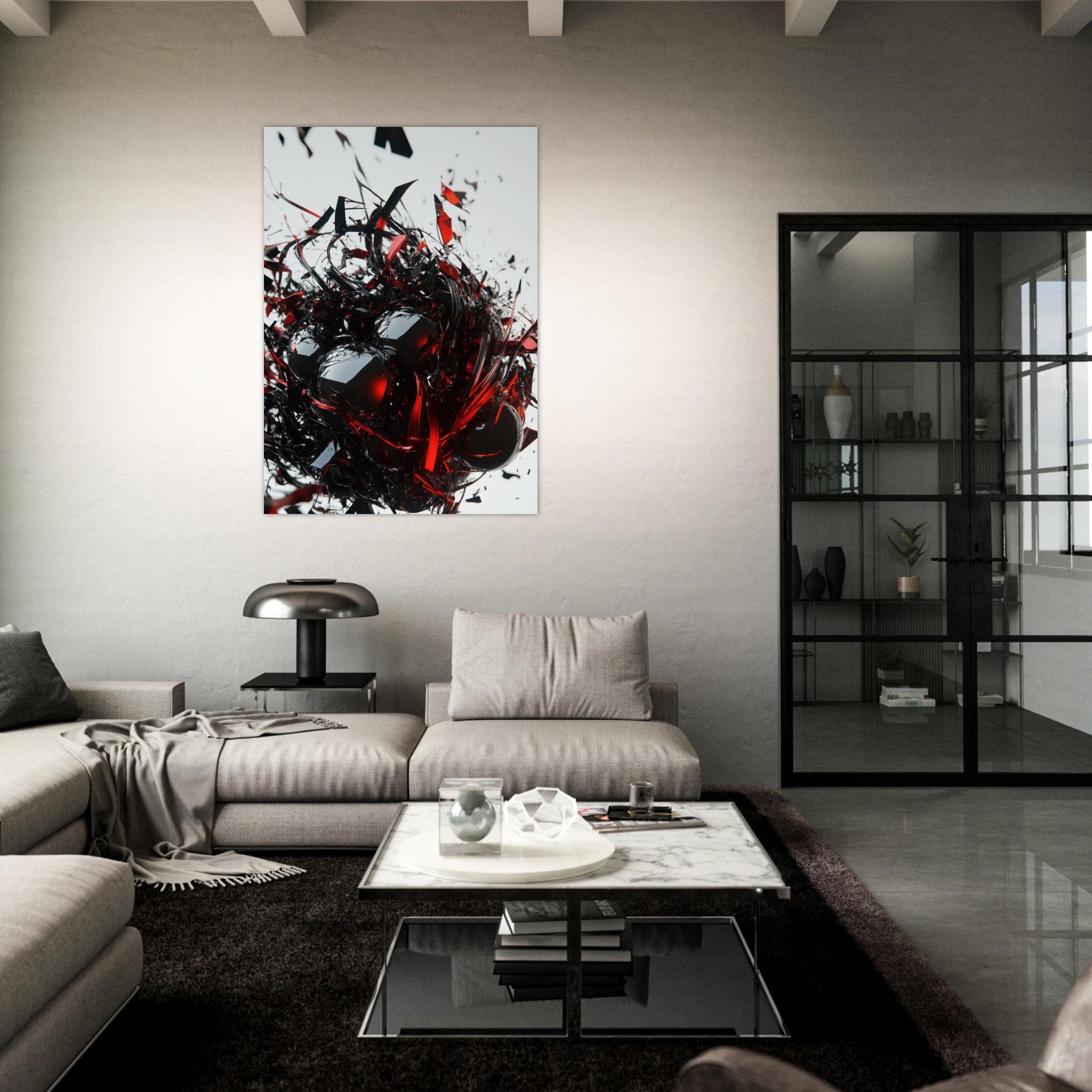 Fine Art Poster Portrait - Gravitys Collapse A violent implosion of fragment 4 - Shop Ai Art WebShop - Digital Art online Store