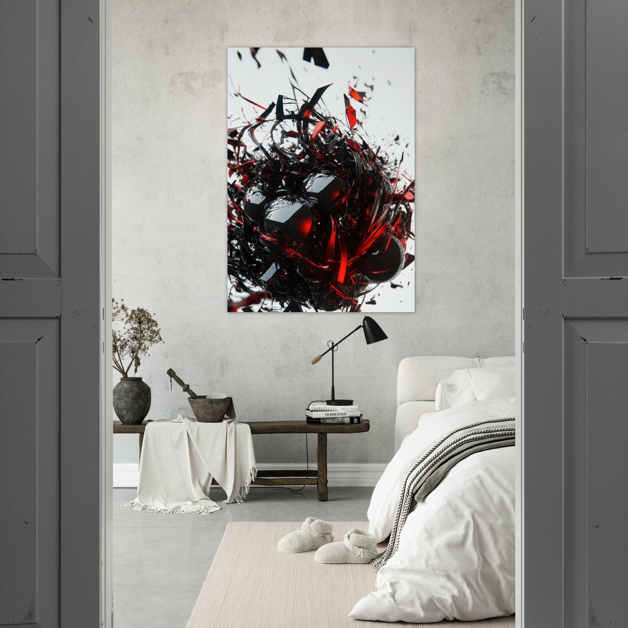 Fine Art Poster Portrait - Gravitys Collapse A violent implosion of fragment 4 - Shop Ai Art WebShop - Digital Art online Store