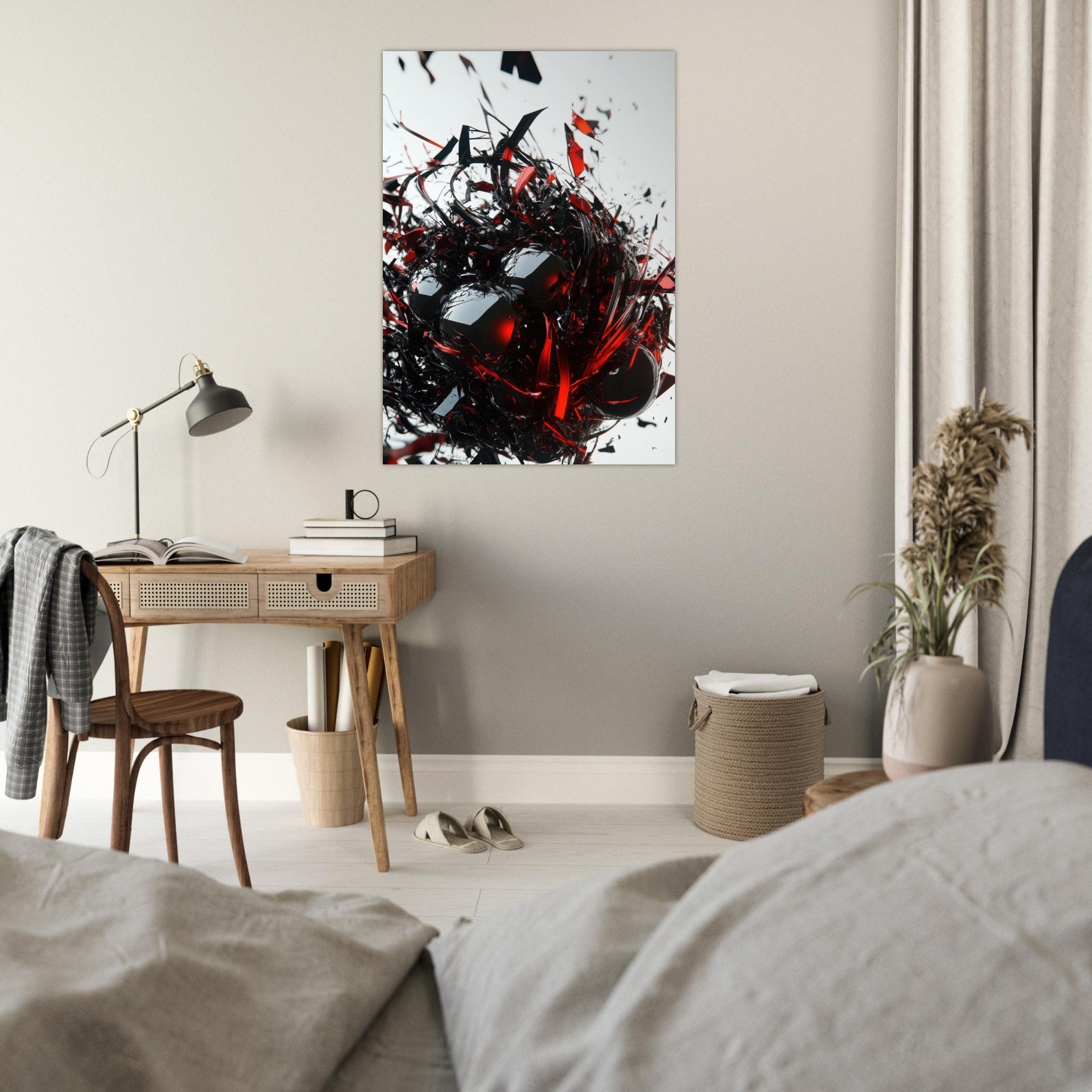 Fine Art Poster Portrait - Gravitys Collapse A violent implosion of fragment 4 - Shop Ai Art WebShop - Digital Art online Store