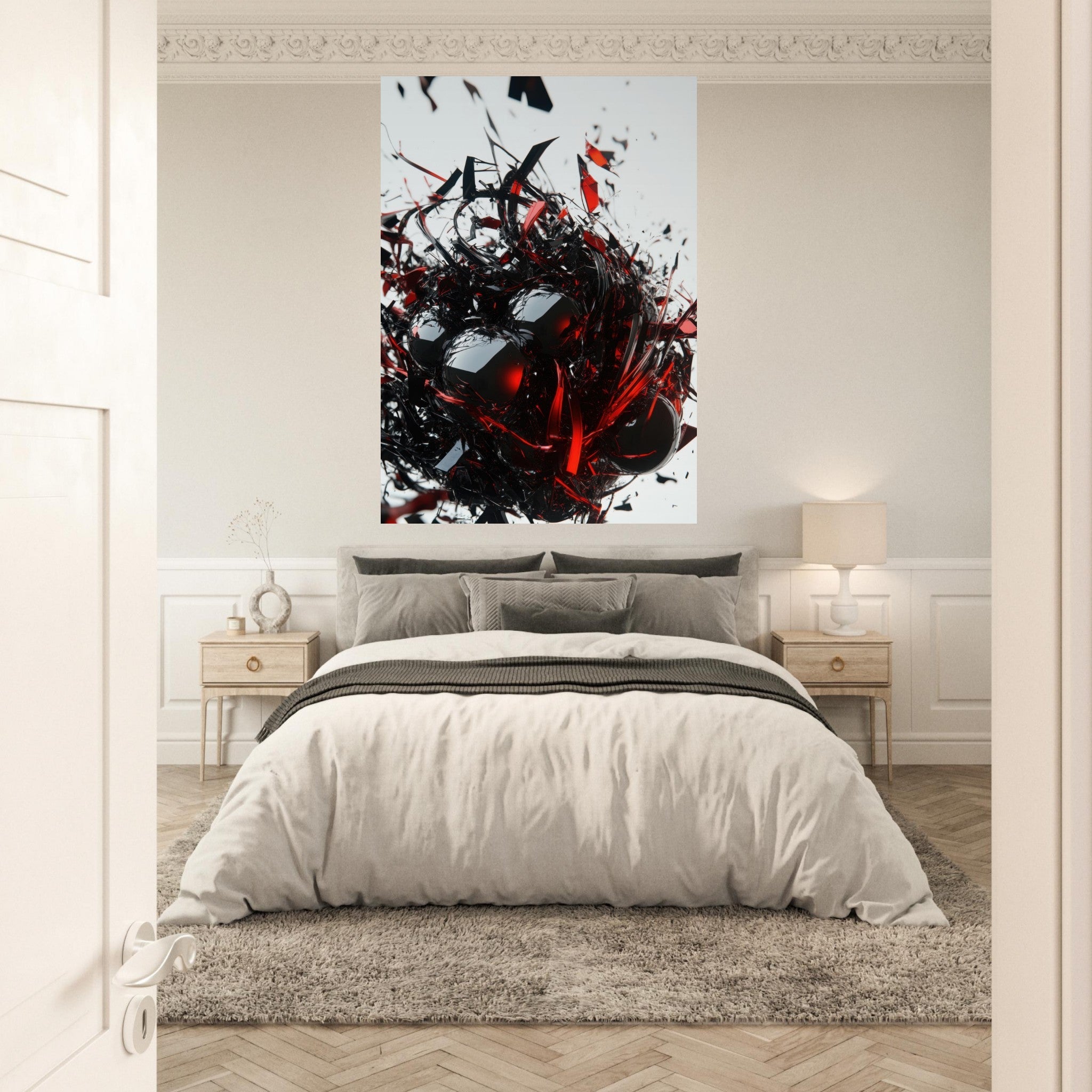 Fine Art Poster Portrait - Gravitys Collapse A violent implosion of fragment 4 - Shop Ai Art WebShop - Digital Art online Store