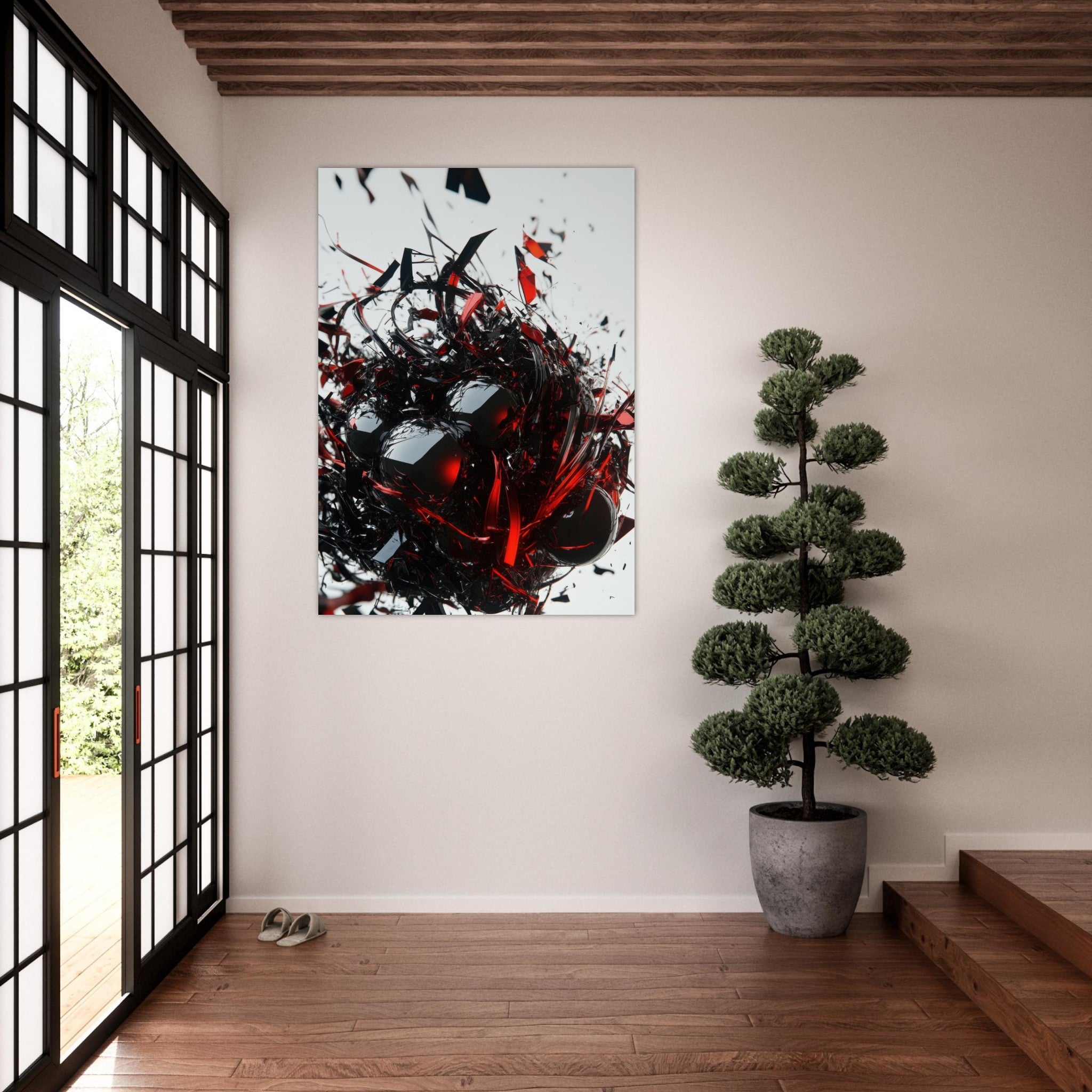 Fine Art Poster Portrait - Gravitys Collapse A violent implosion of fragment 4 - Shop Ai Art WebShop - Digital Art online Store