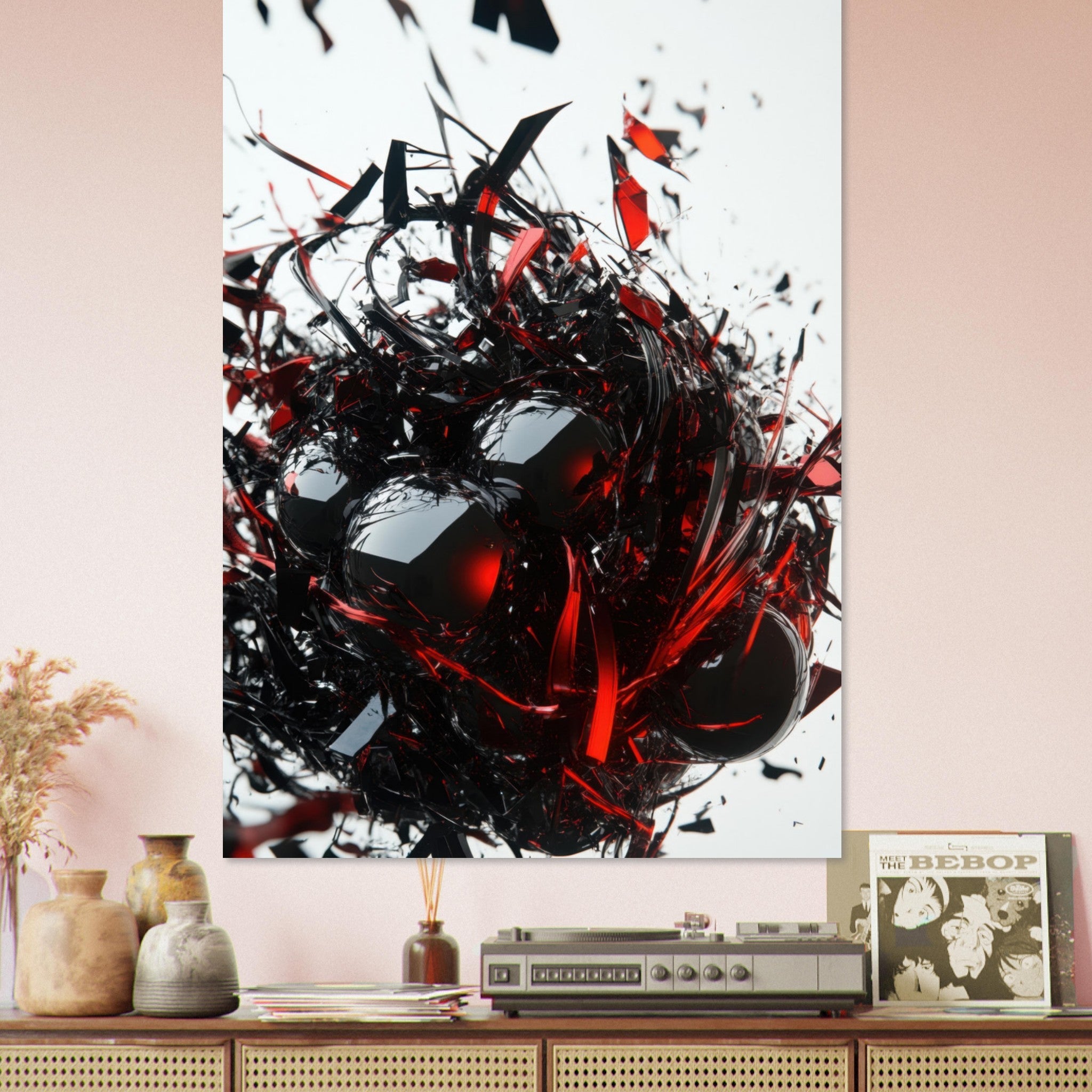 Fine Art Poster Portrait - Gravitys Collapse A violent implosion of fragment 4 - Shop Ai Art WebShop - Digital Art online Store