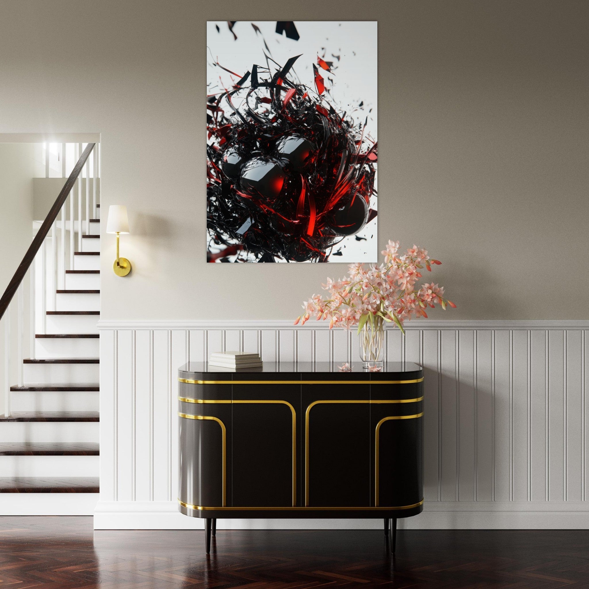 Fine Art Poster Portrait - Gravitys Collapse A violent implosion of fragment 4 - Shop Ai Art WebShop - Digital Art online Store