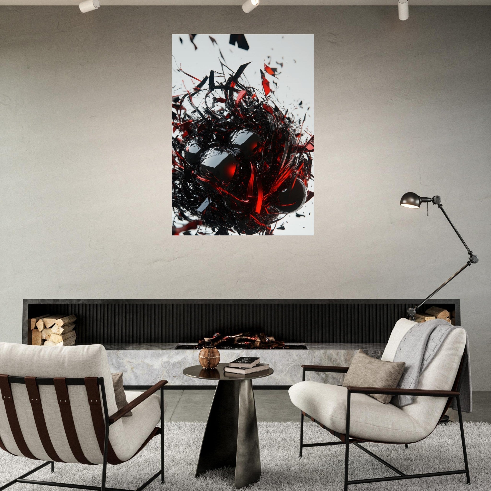 Fine Art Poster Portrait - Gravitys Collapse A violent implosion of fragment 4 - Shop Ai Art WebShop - Digital Art online Store