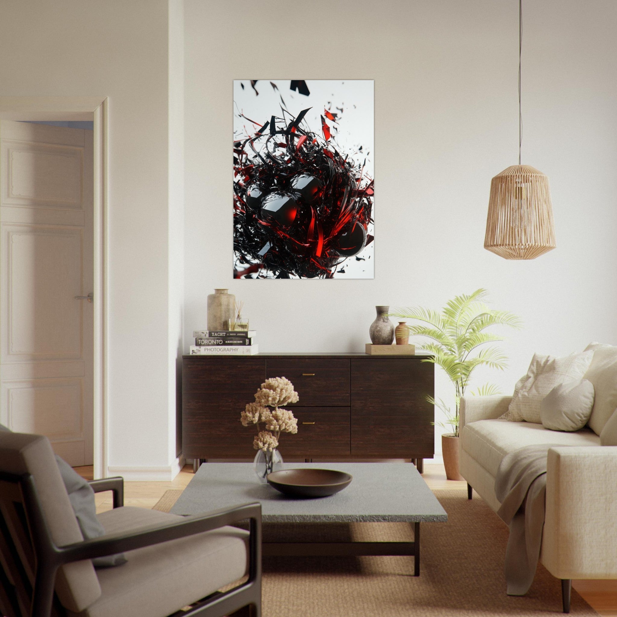 Fine Art Poster Portrait - Gravitys Collapse A violent implosion of fragment 4 - Shop Ai Art WebShop - Digital Art online Store
