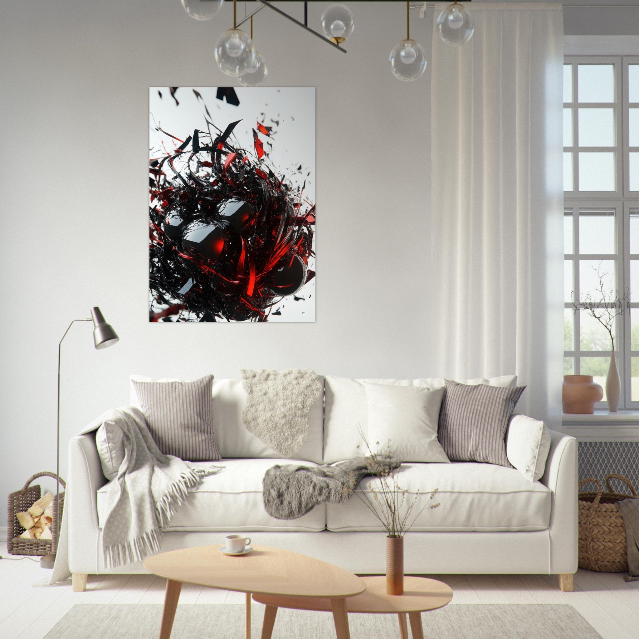 Fine Art Poster Portrait - Gravitys Collapse A violent implosion of fragment 4 - Shop Ai Art WebShop - Digital Art online Store
