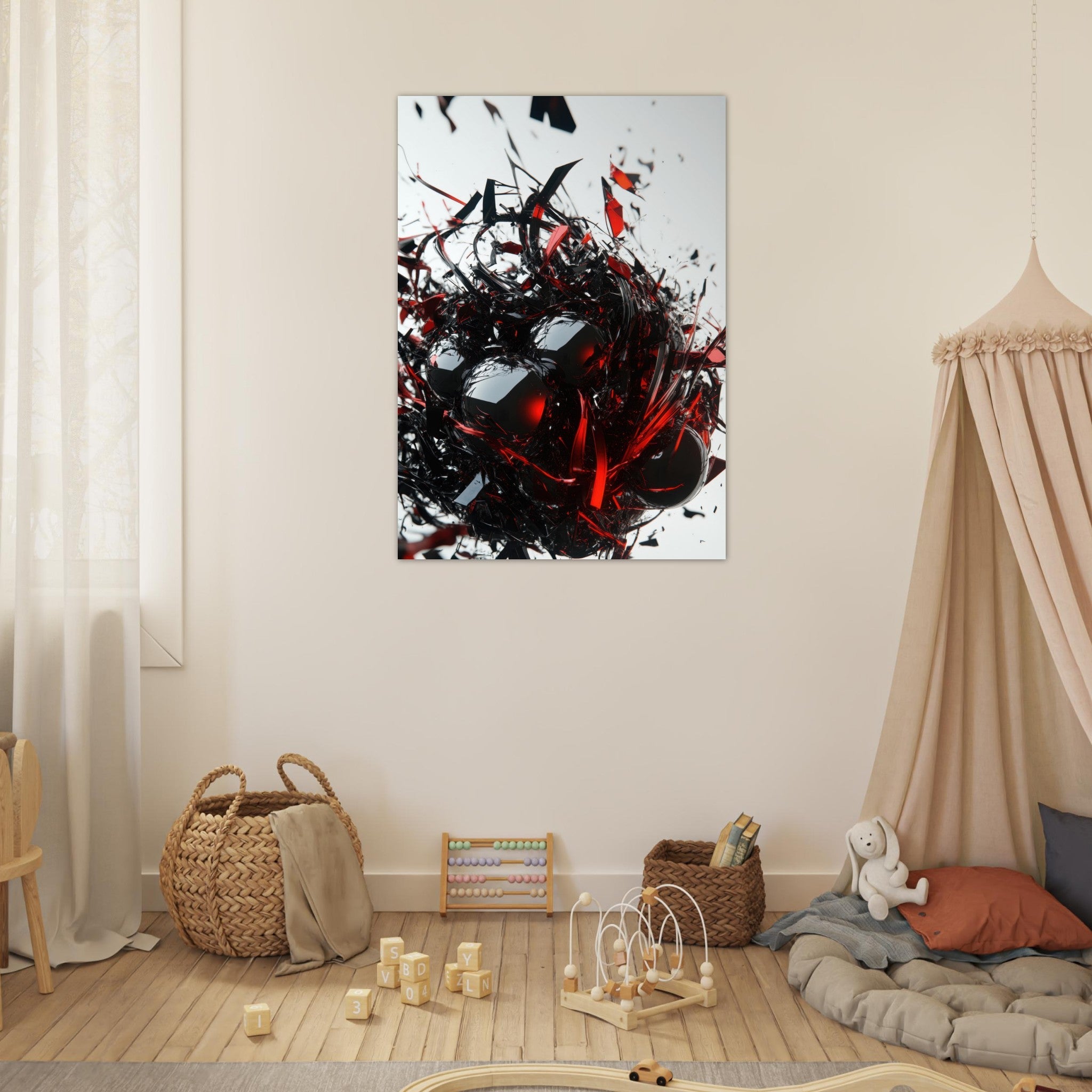 Fine Art Poster Portrait - Gravitys Collapse A violent implosion of fragment 4 - Shop Ai Art WebShop - Digital Art online Store