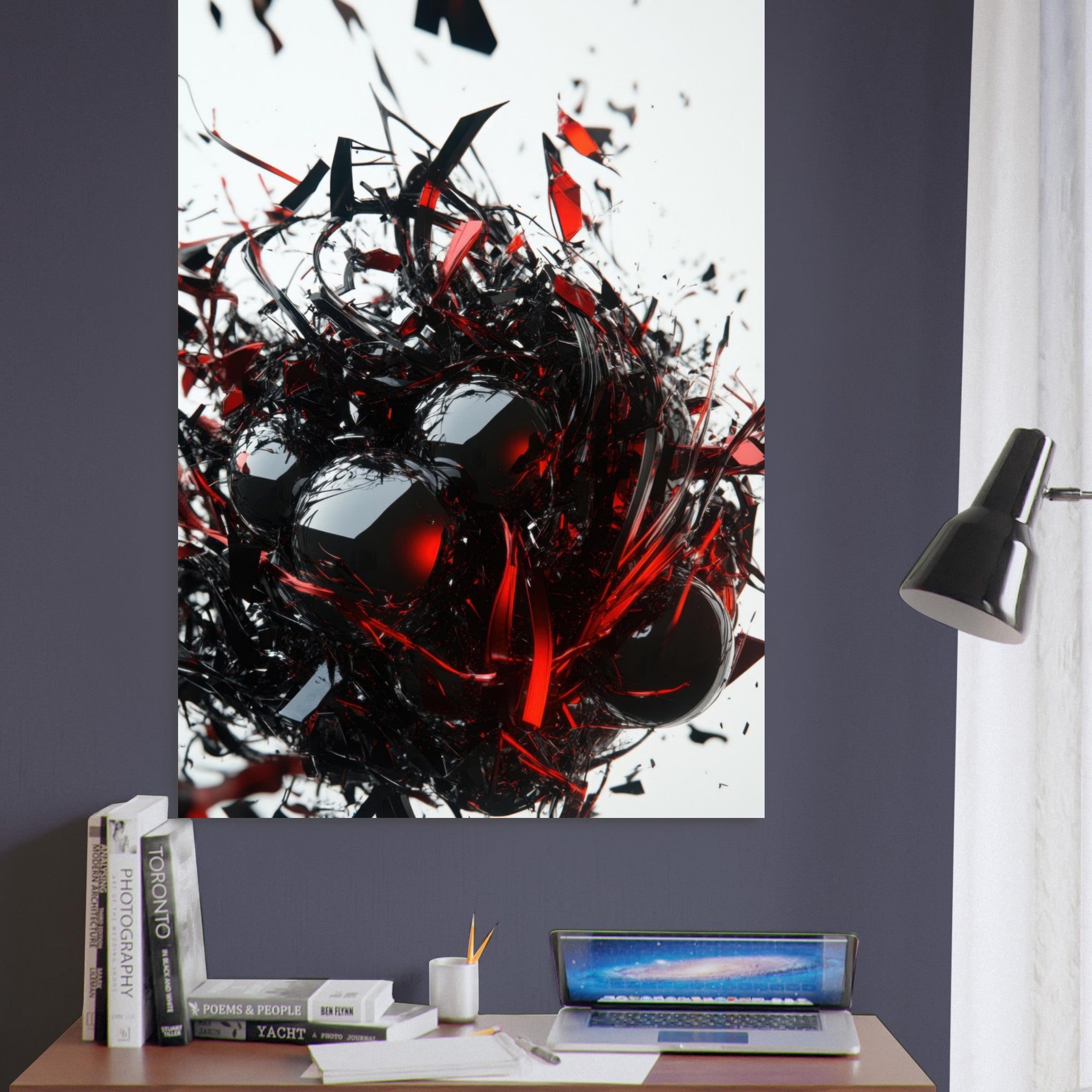 Fine Art Poster Portrait - Gravitys Collapse A violent implosion of fragment 4 - Shop Ai Art WebShop - Digital Art online Store